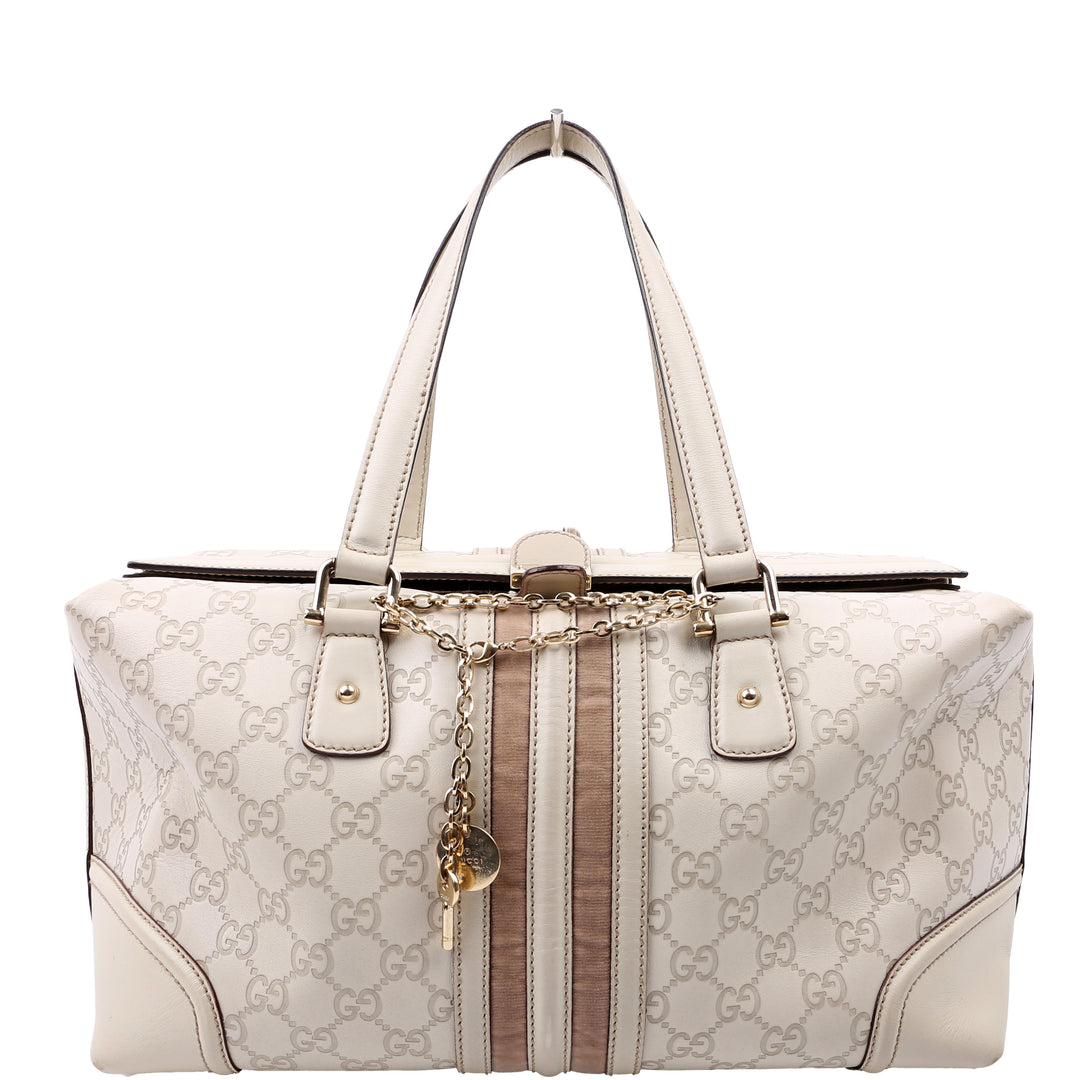 Boston Gucci bağ GG Treasure Boston Bag White