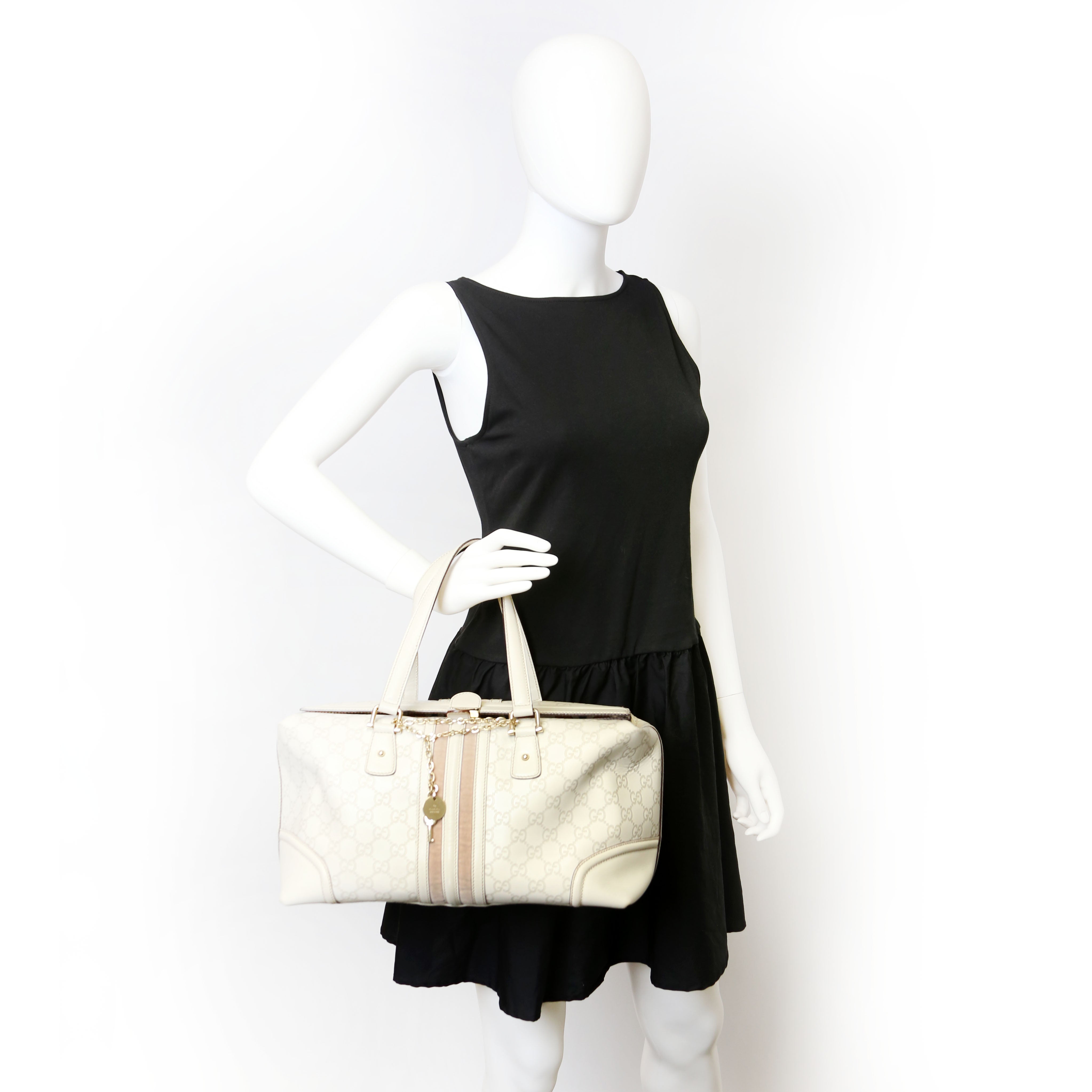 GG Treasure Boston Bag White