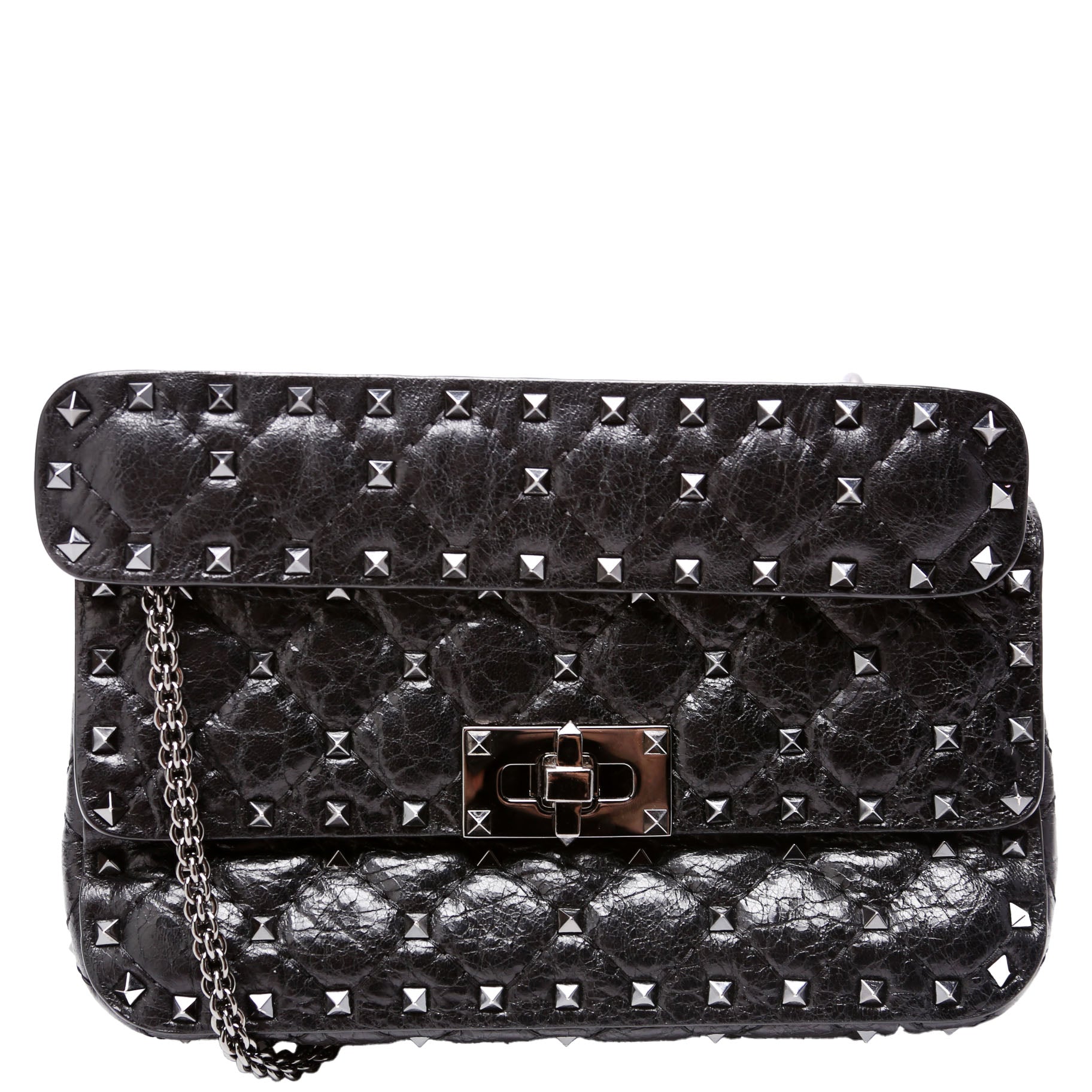ハンドバッグ VALENTINO BLACK NAPPA LEATHER SMALL ROCKSTUD SPIKE HANDBAG VALENTINO GARAVANI Small Leather Rockstud Spike Handbag