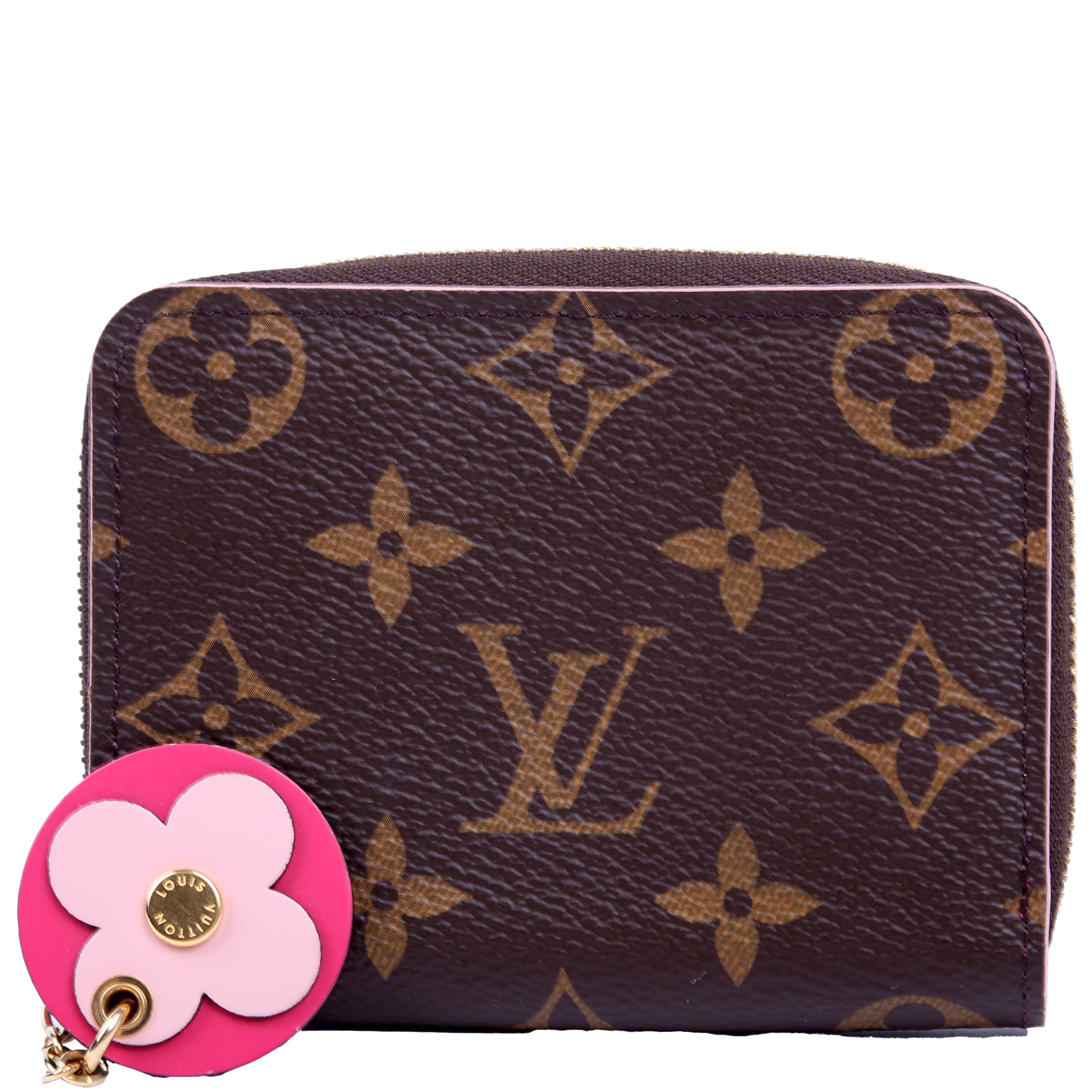 Zippy Coin Purse Flower Monogram Pink