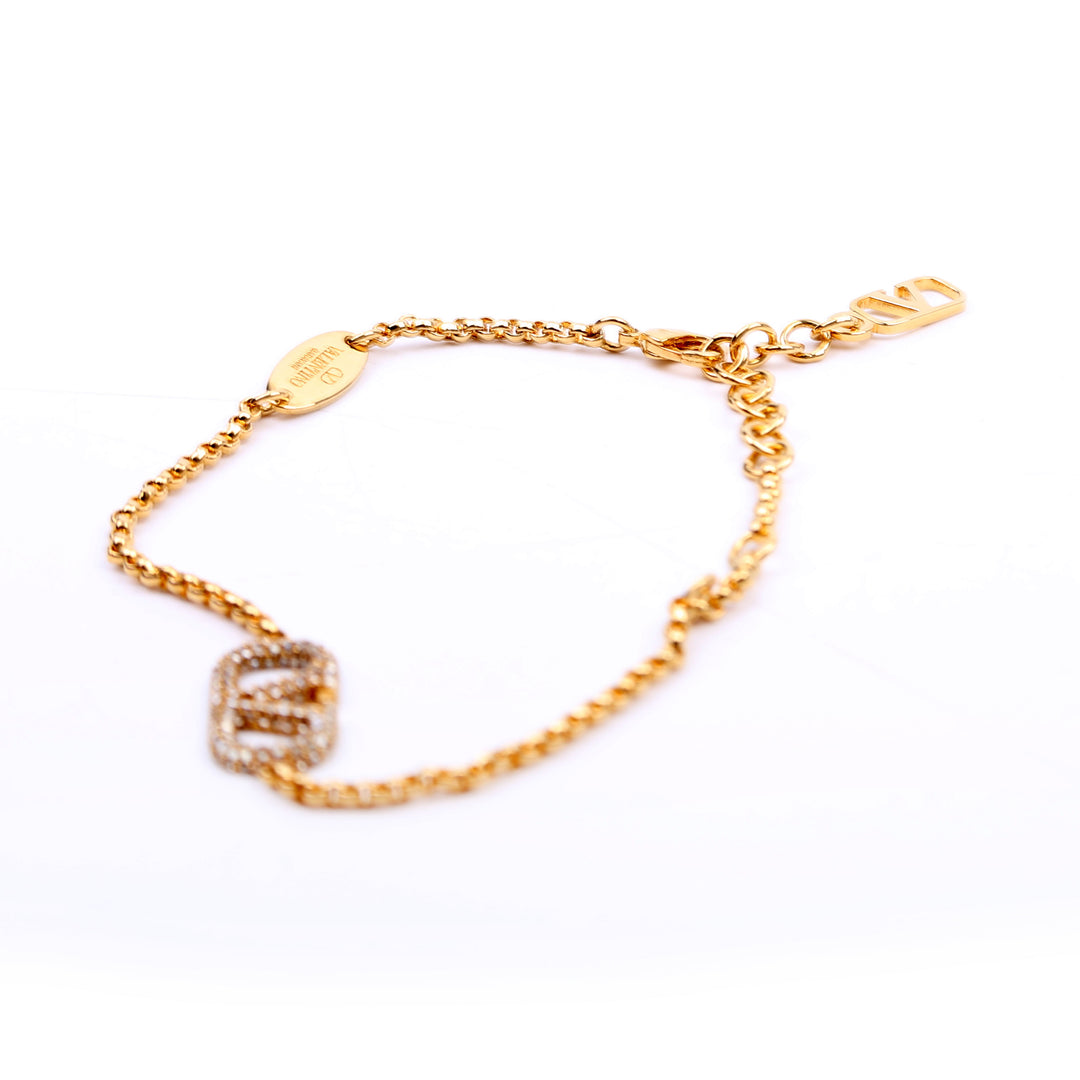 ブレスレット VALENTINO Gold V-Logo Pearl Bracelet J0G16 QVS R91 Vlogo Signature Bracelet With Pearls for Woman in Gold