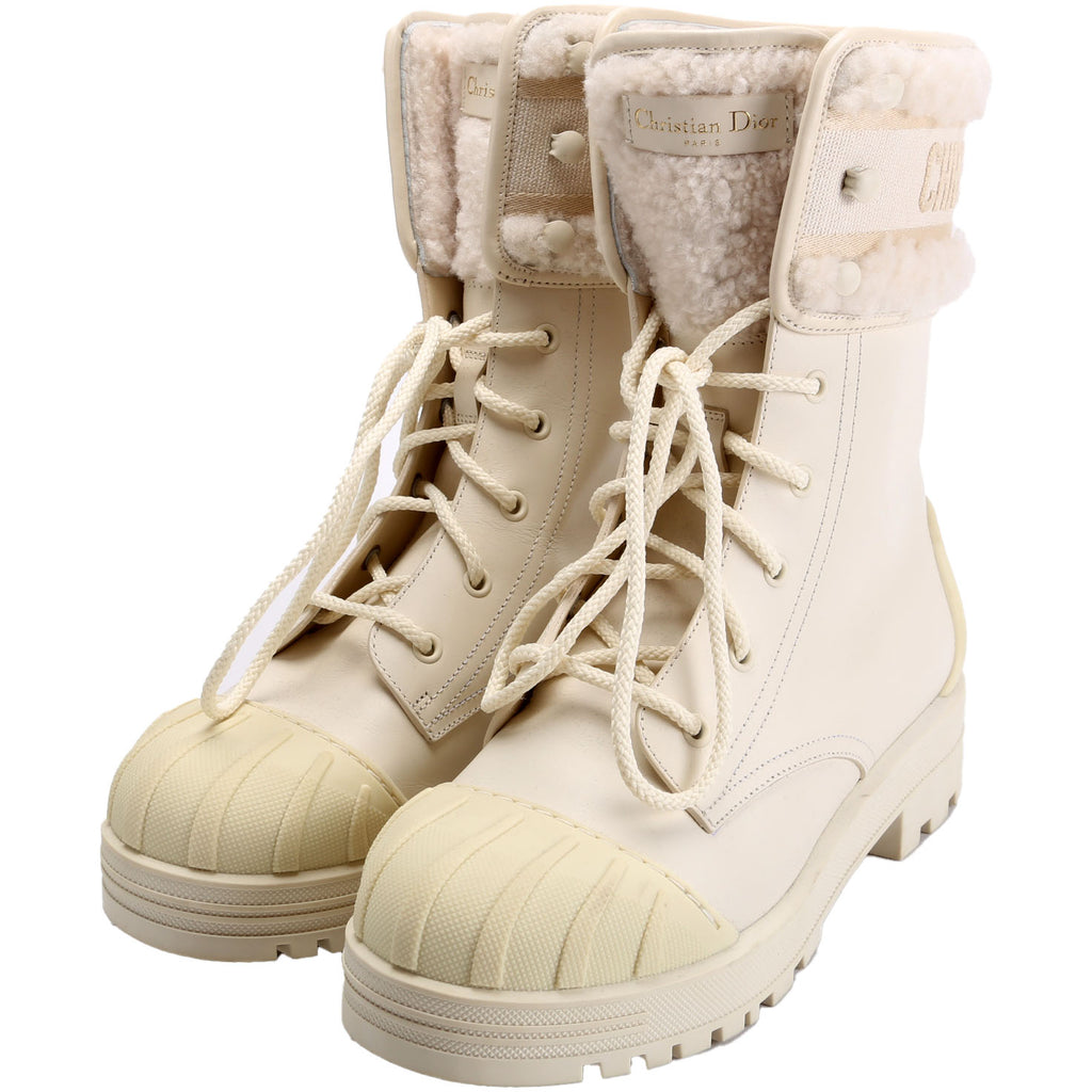 snow♡ D-Major Lace-Up Snow Boots Size 38 White