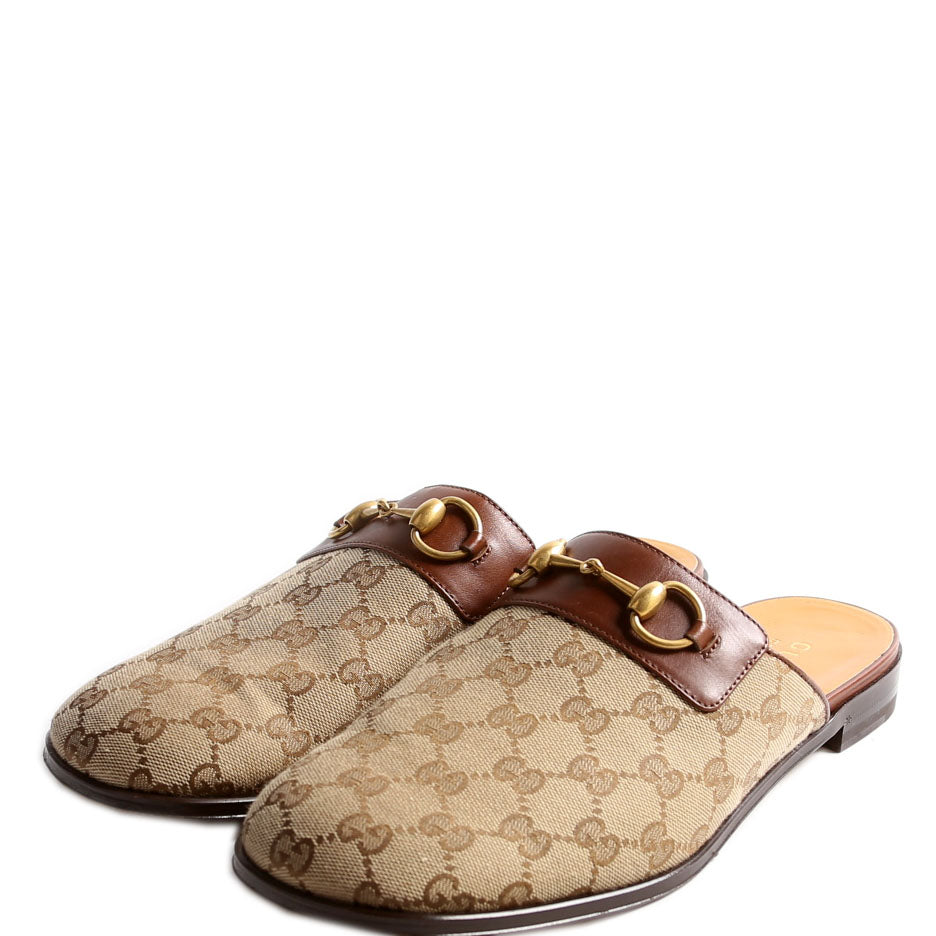 Gucci ミュール 37/MC ベージュ/ブラウン GUCCIグッチ ウッドヒールサンダルミュール37（23.5）ブラウン