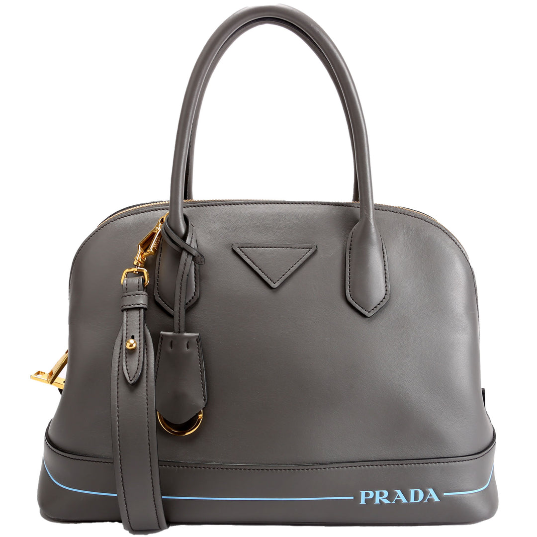 ハンドバッグ Prada Dark Grey Leather Arqua Handbag Prada Saffiano Leather Argilla Satchel Grey Handbag 1BA113