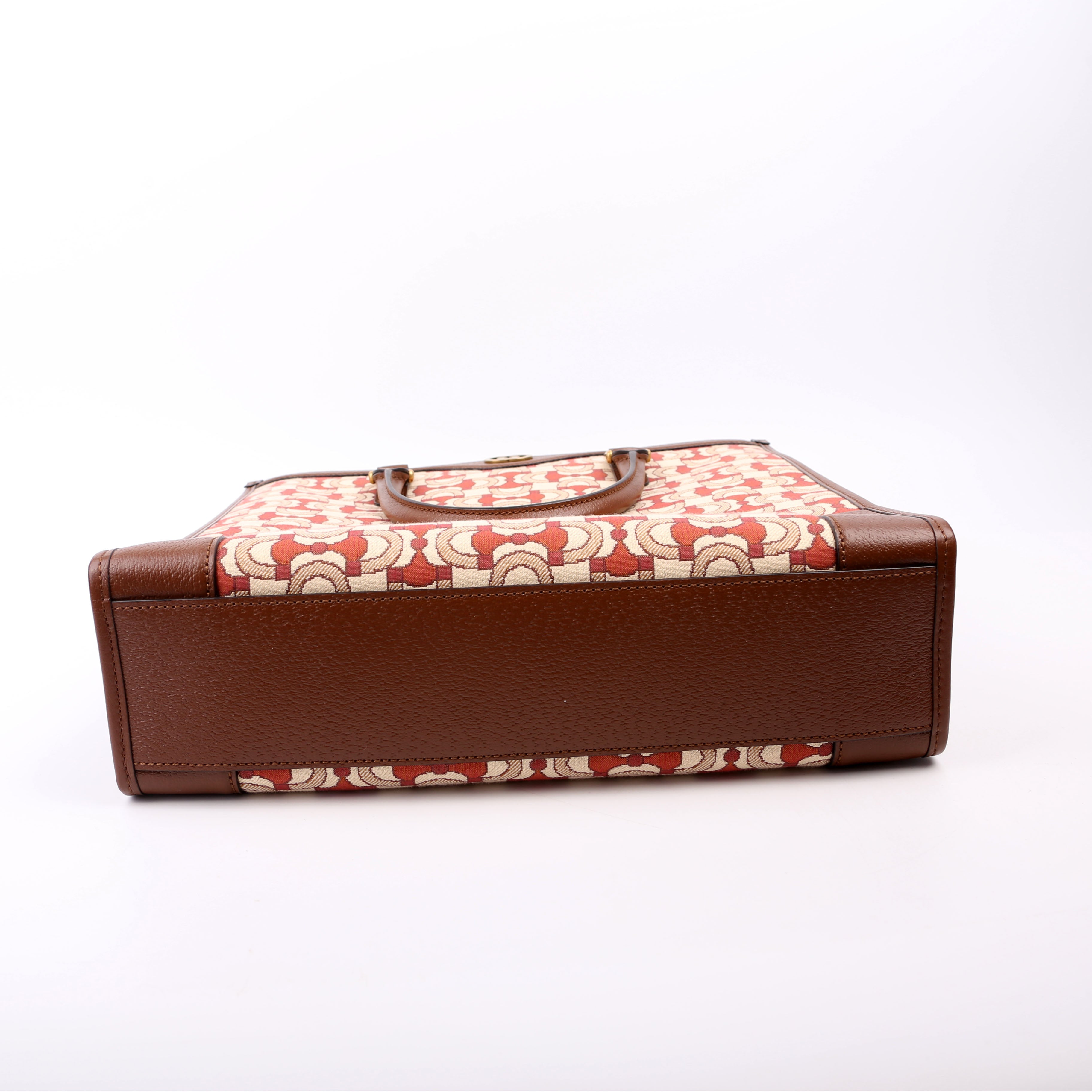 752586 Interlocking G Jacquard Horsebit Tote Brown