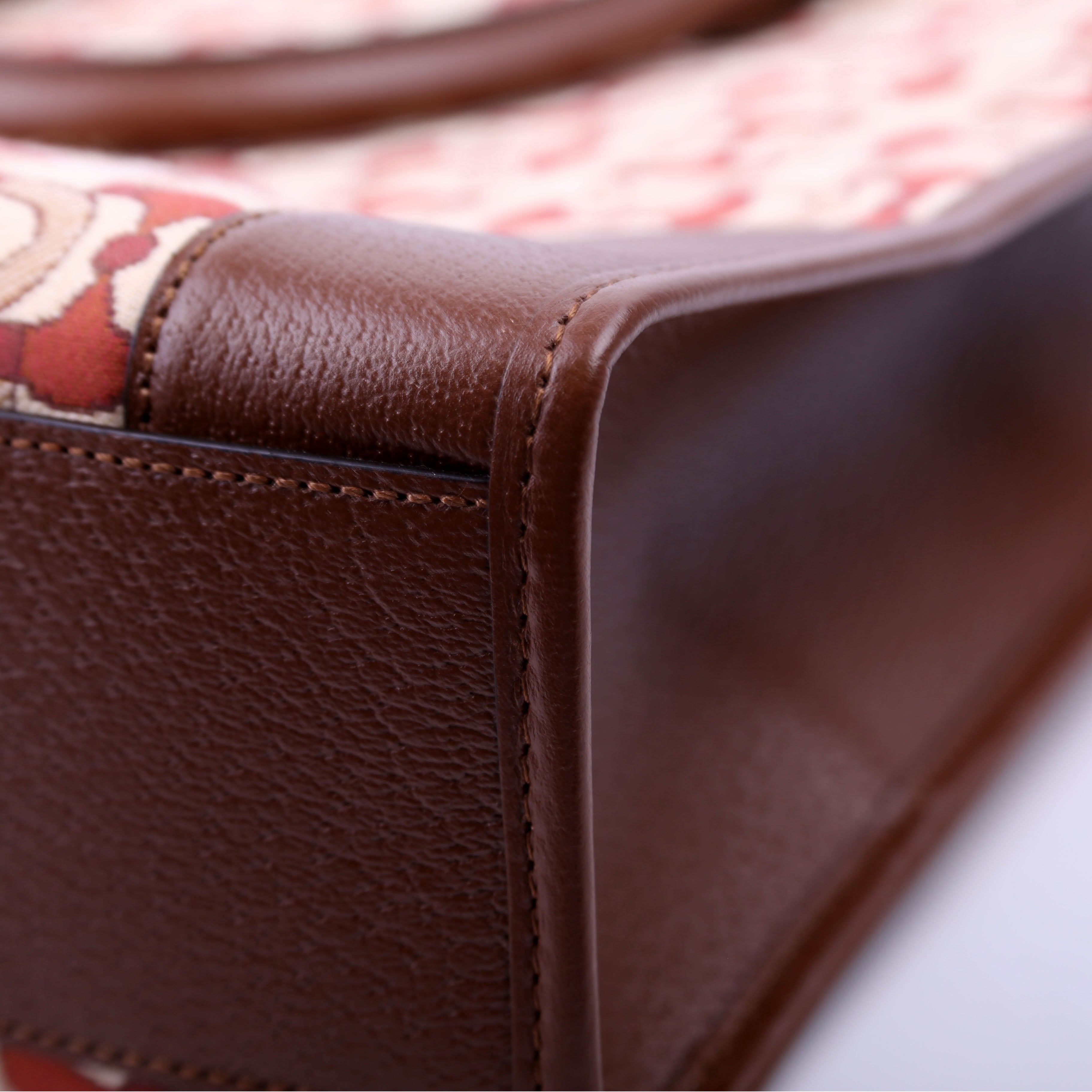 752586 Interlocking G Jacquard Horsebit Tote Brown