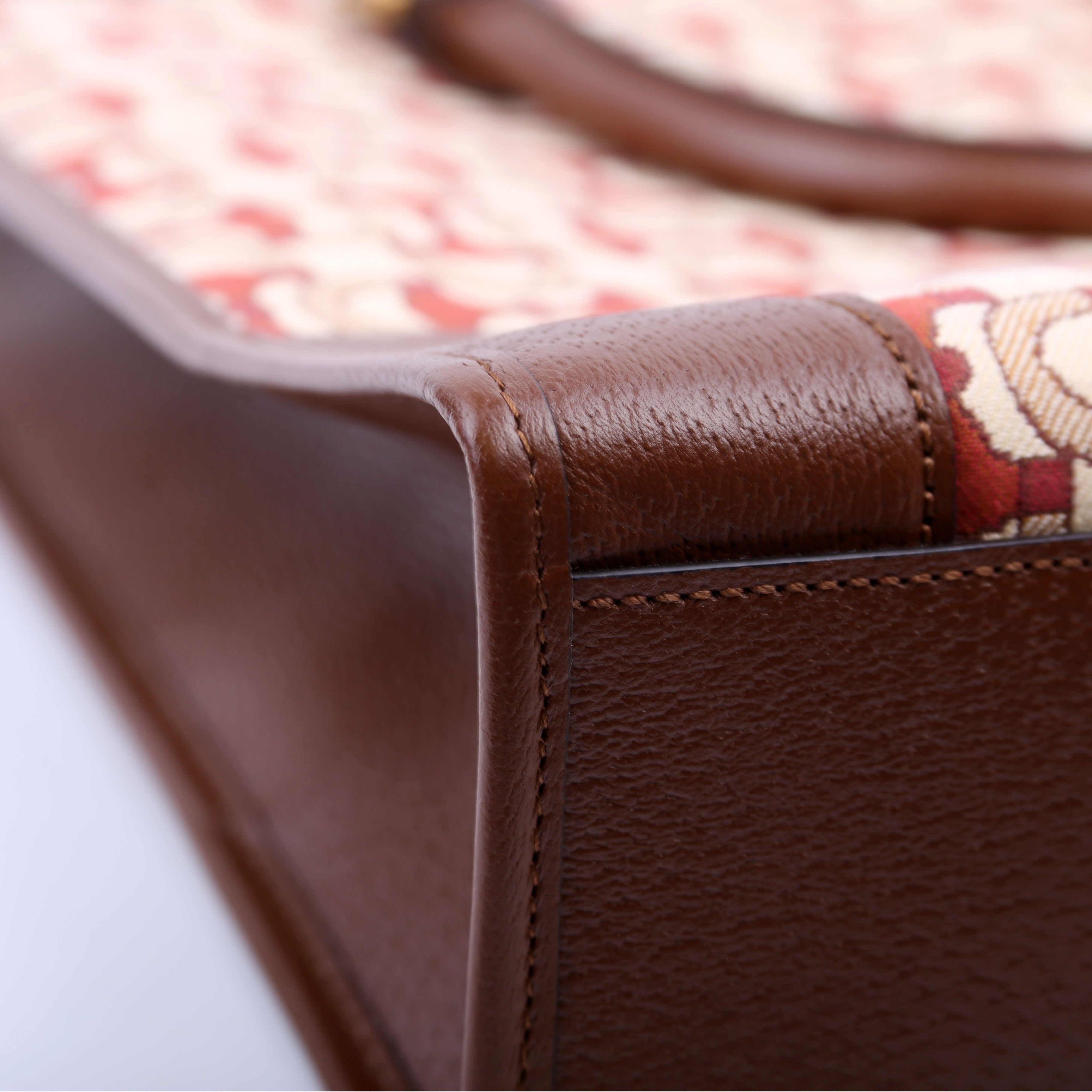 752586 Interlocking G Jacquard Horsebit Tote Brown