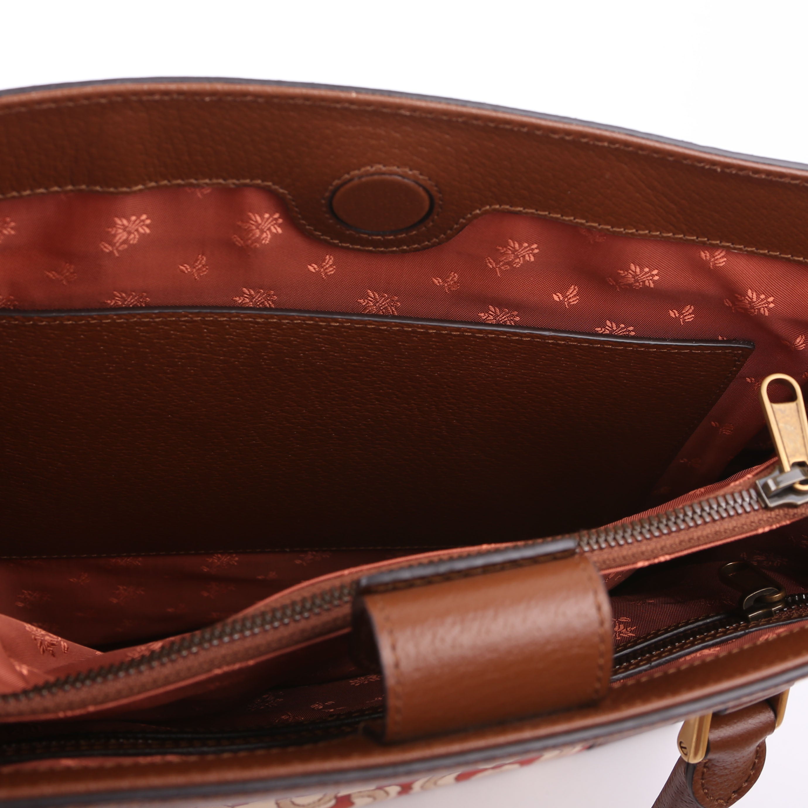 752586 Interlocking G Jacquard Horsebit Tote Brown