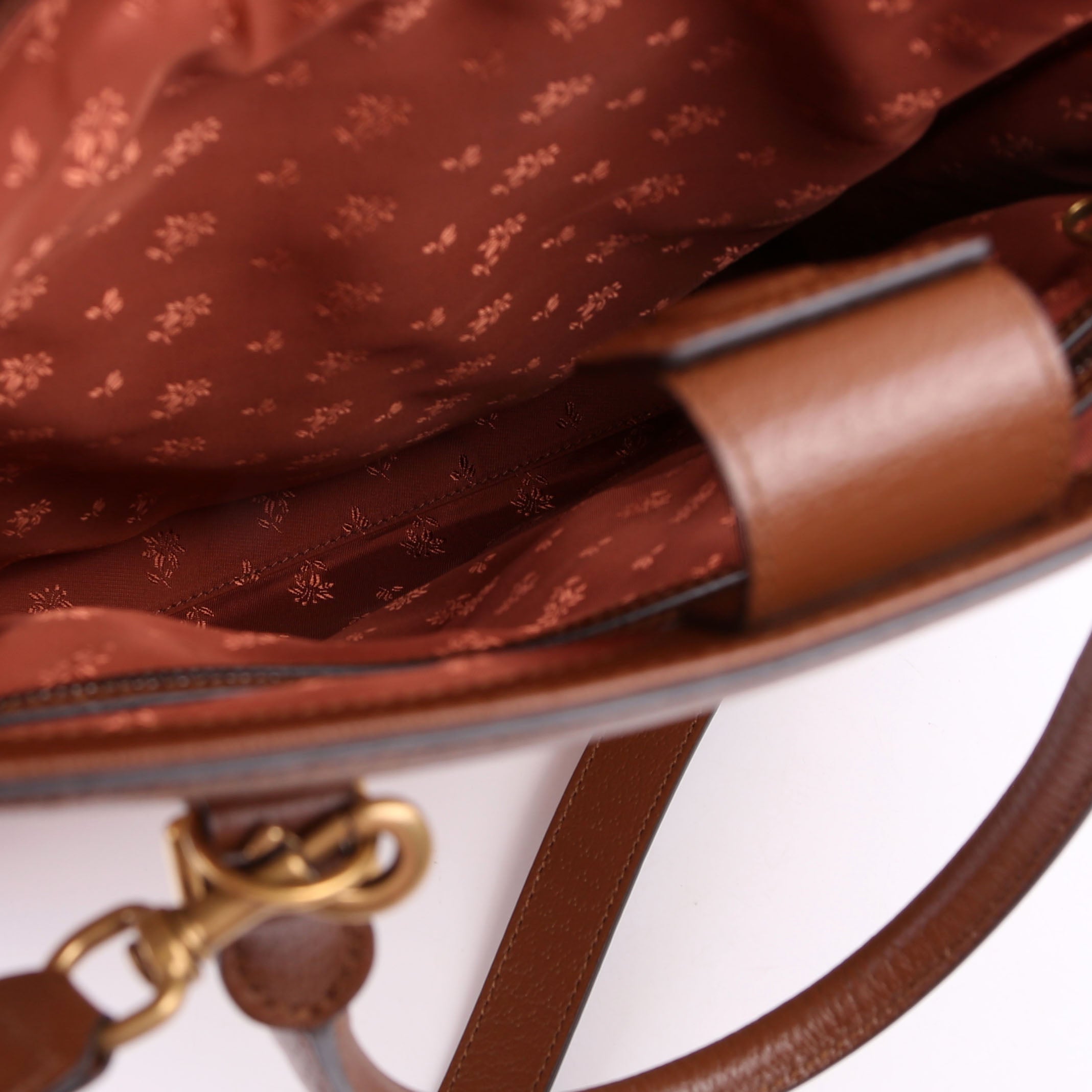 752586 Interlocking G Jacquard Horsebit Tote Brown