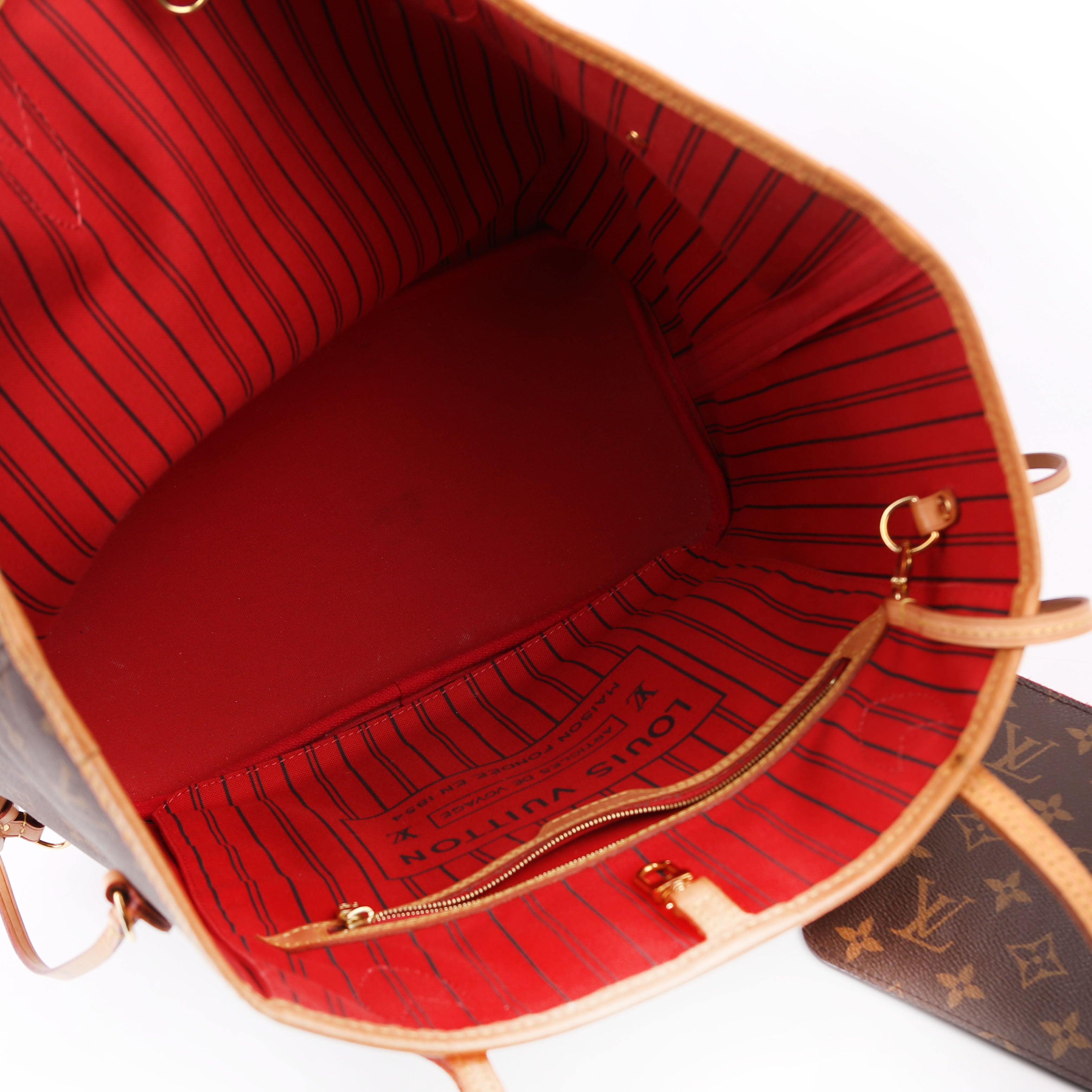 Neverfull With Wallet MM Monogram Red