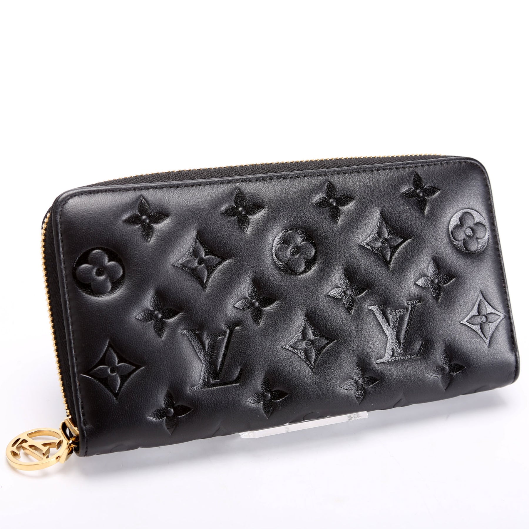 ★Aest & Recreation★ ZIPPY WALLET (BLACK) Coussin Zippy Wallet Lambskin Black