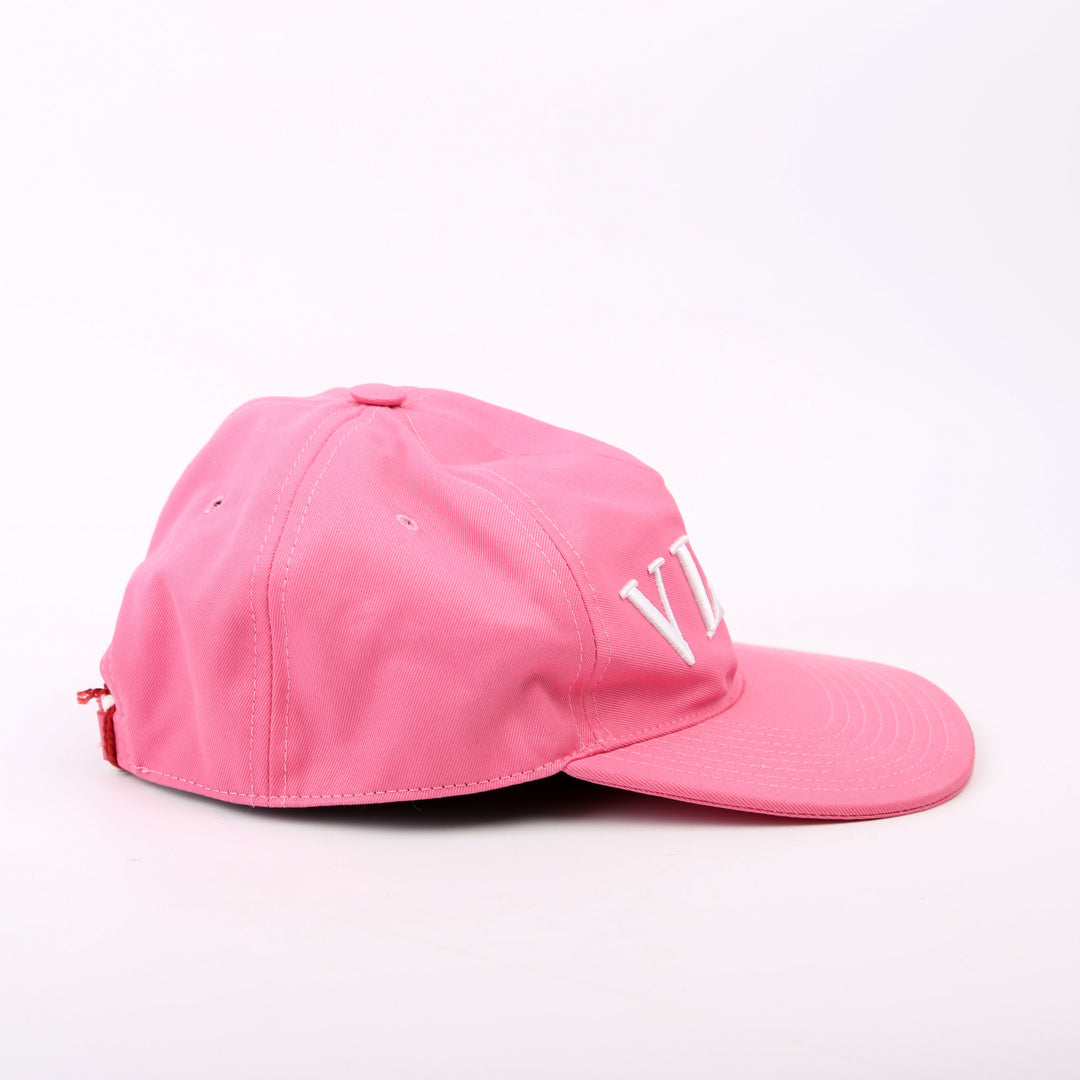 【関税&送料込】Valentino Garavani Pink Cotton Baseball Cap Men's luxury cap - Valentino red cap pink logo