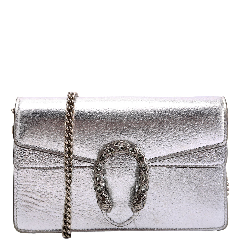 476432 Dionysus Metallic Leather Super Mini Silver