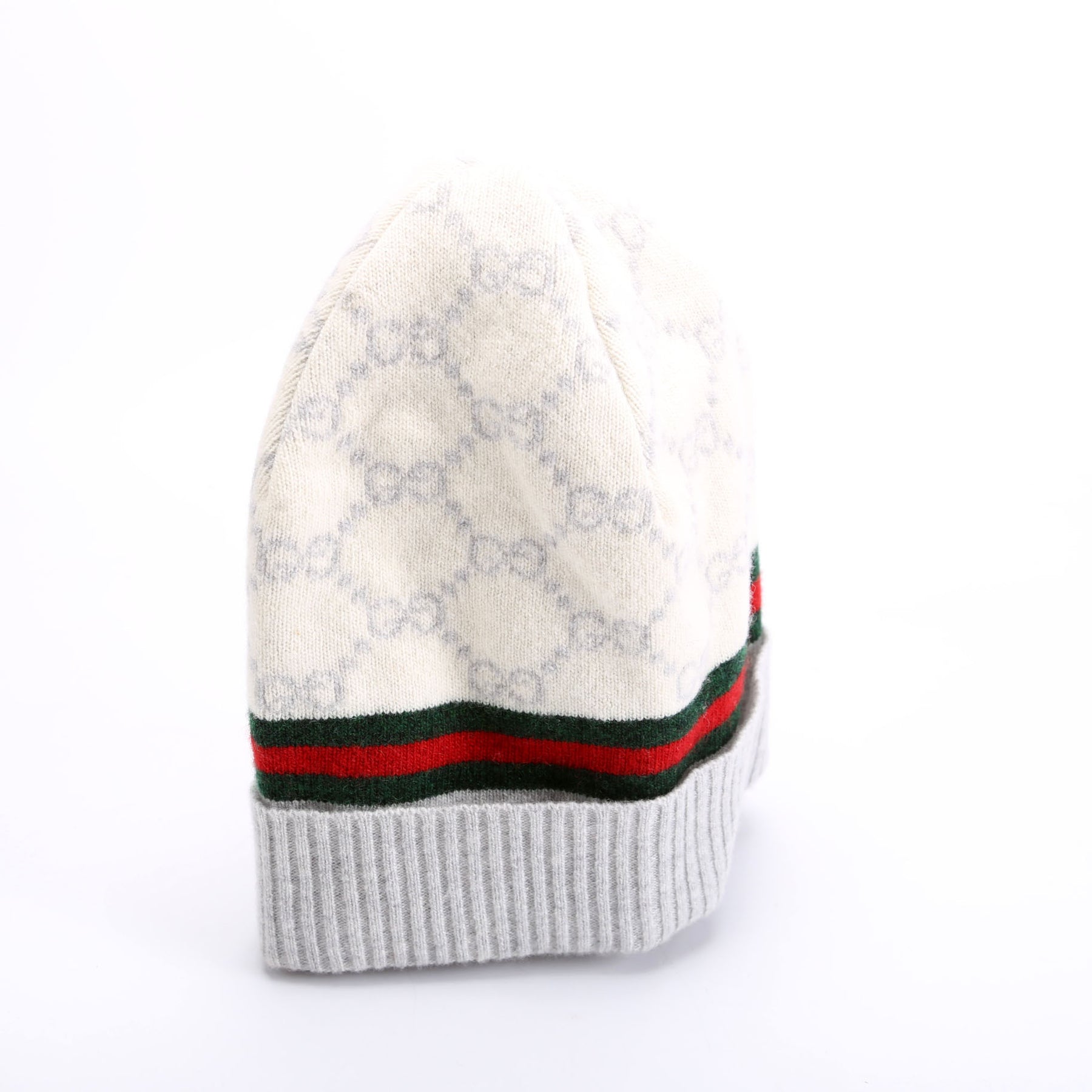 帽子 1LDK gander arch beanie GG Web Arwin Beanie Wool/Cashmere Hat Grey/Ivory