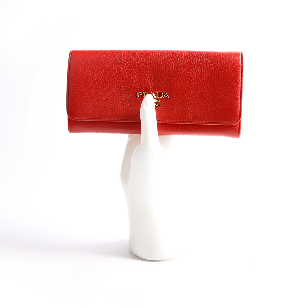 Vitello Daino Chain Wallet 1MH132 Red