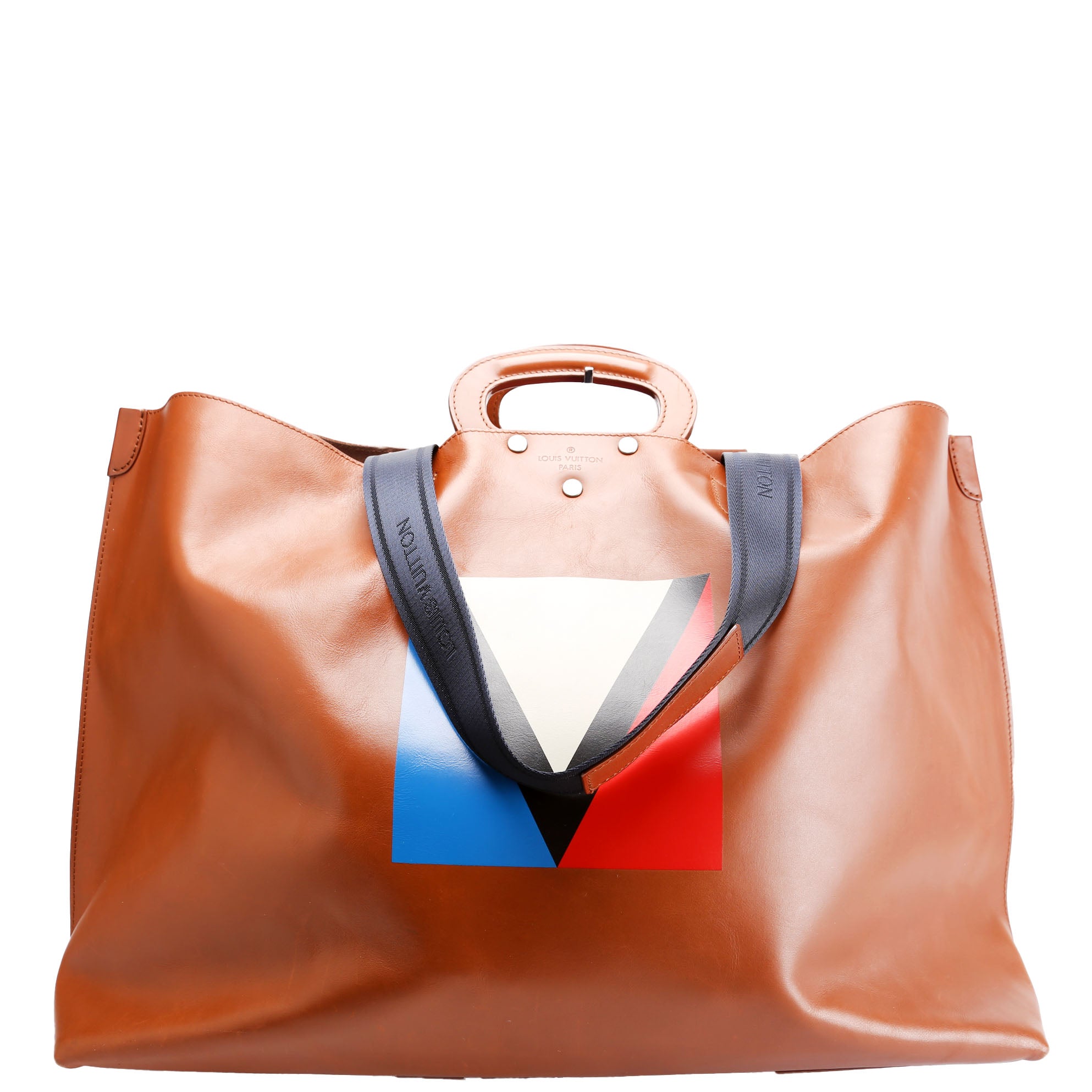 Nomade V Serigraph Tote Calfskin Brown