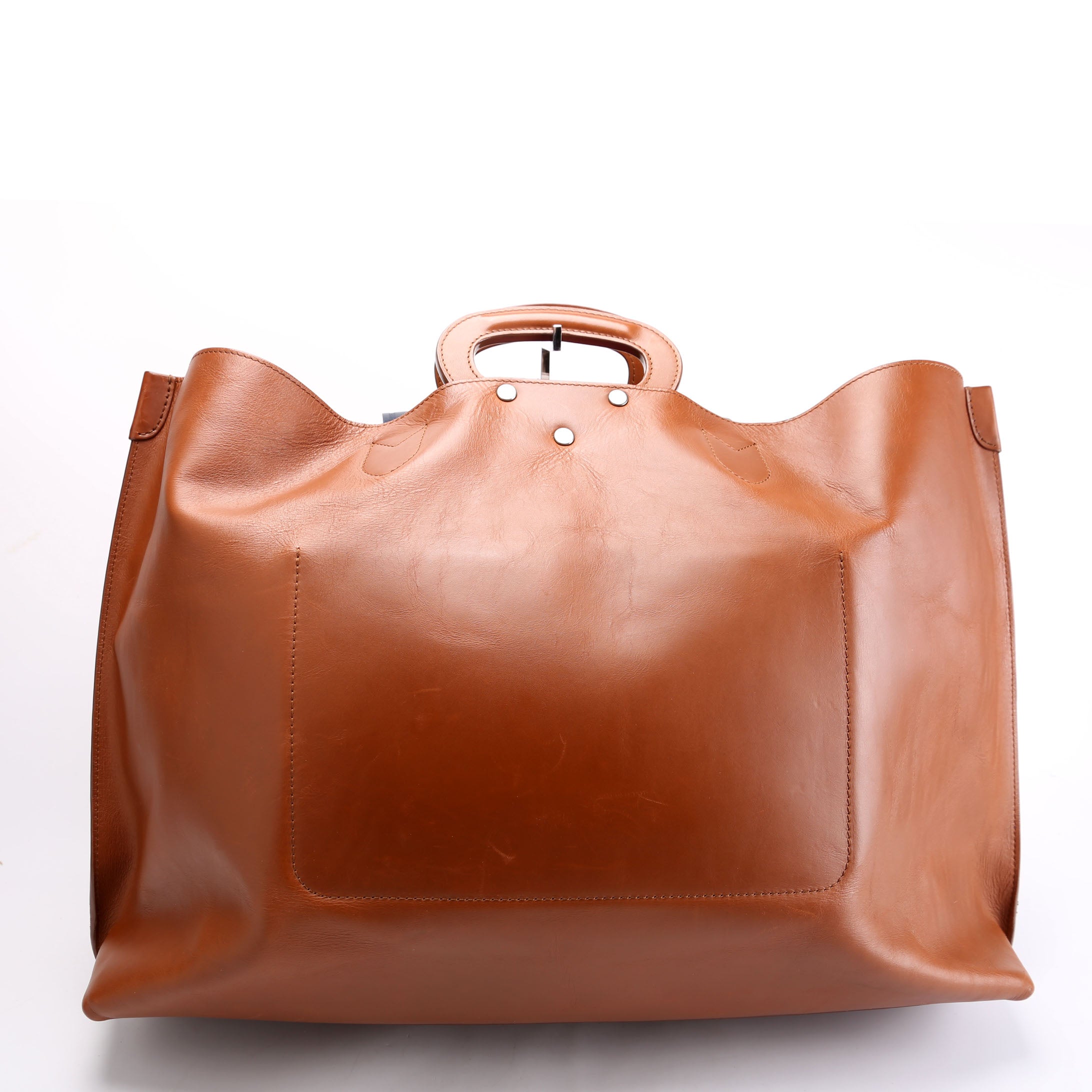 Nomade V Serigraph Tote Calfskin Brown