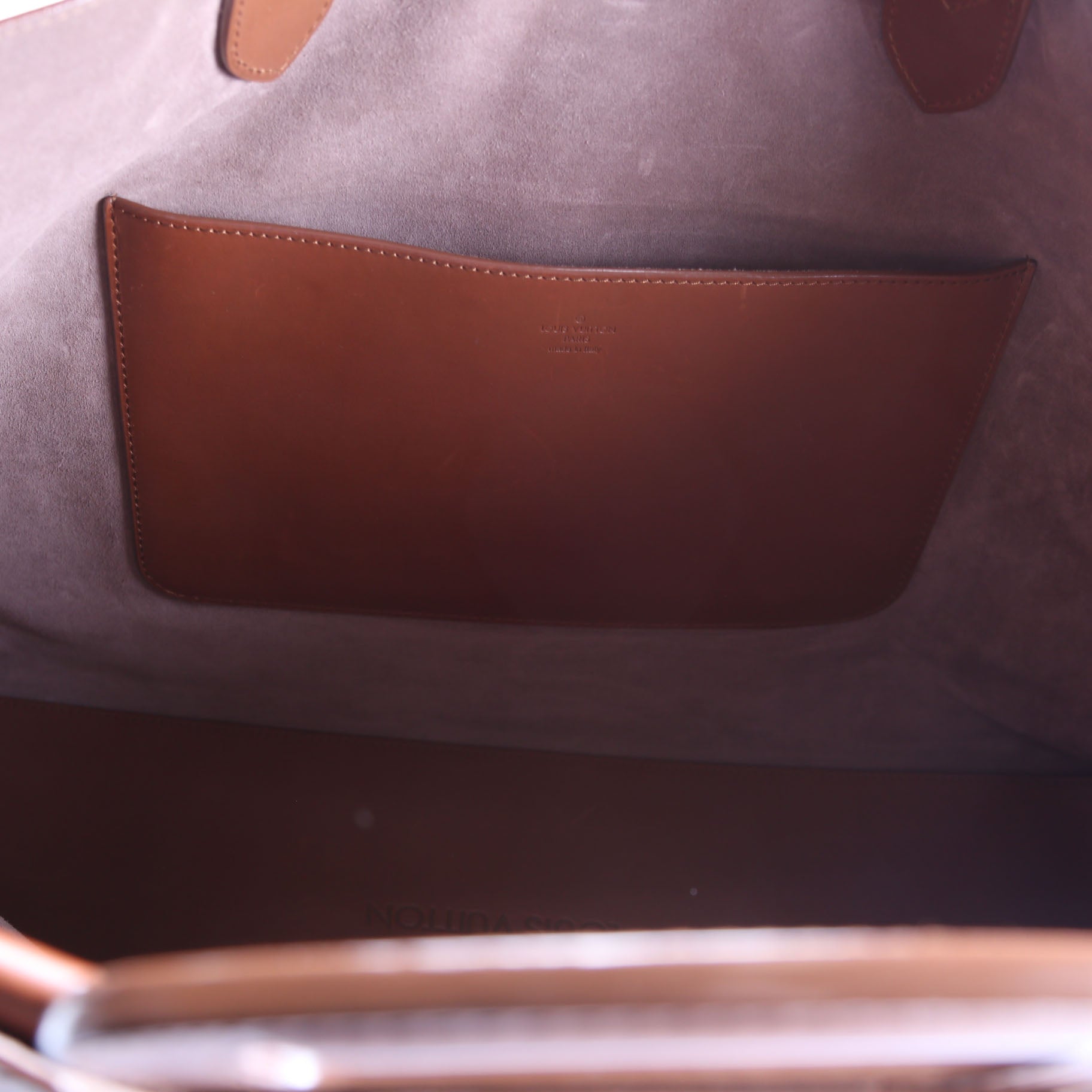 Nomade V Serigraph Tote Calfskin Brown