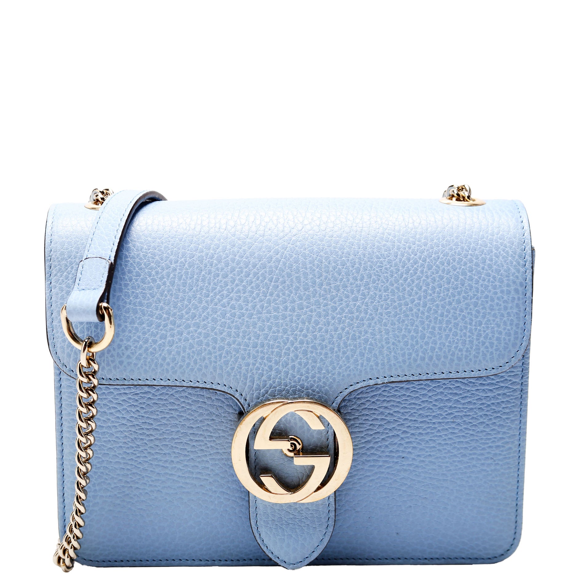 510304 Interlocking Small Crossbody Light Blue