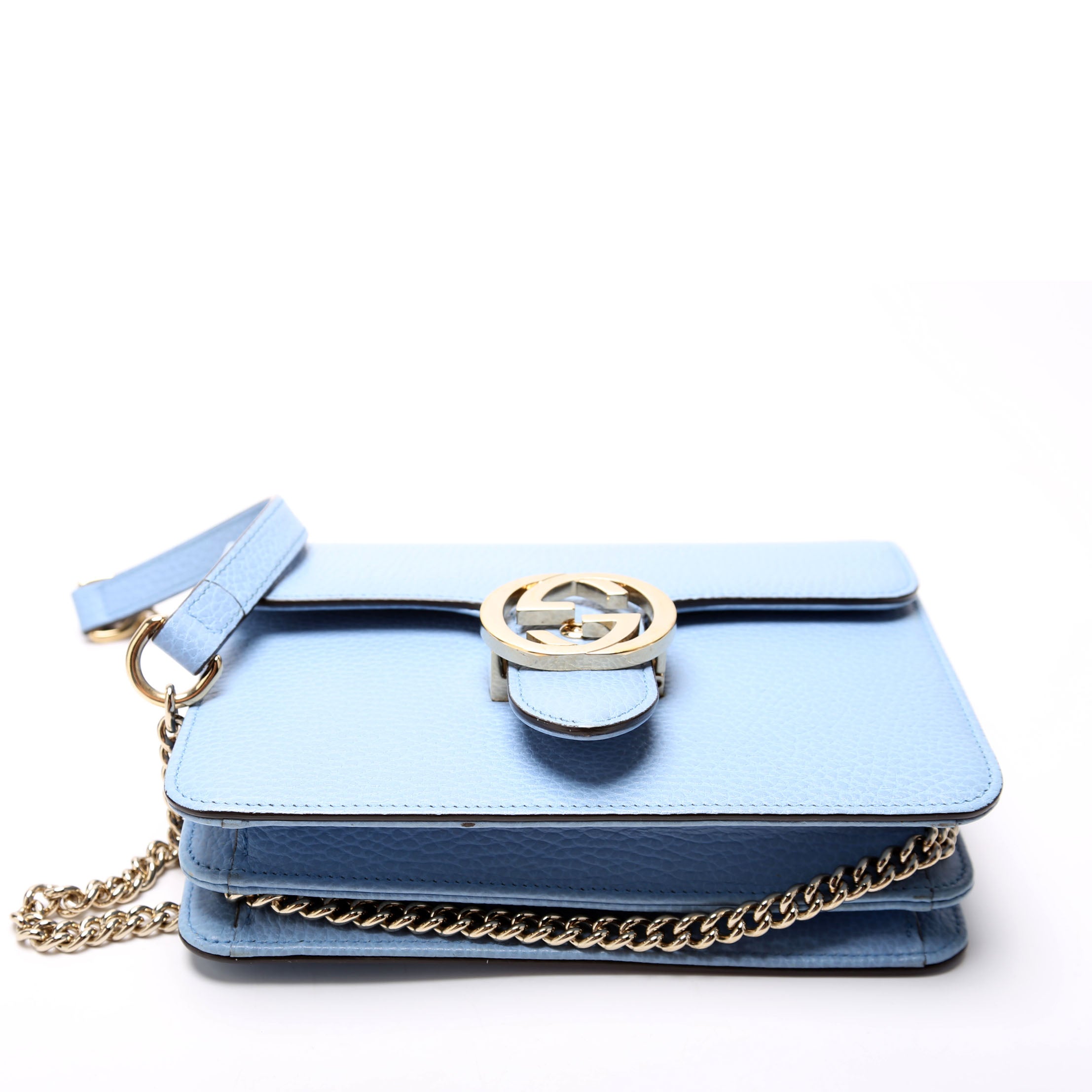 510304 Interlocking Small Crossbody Light Blue