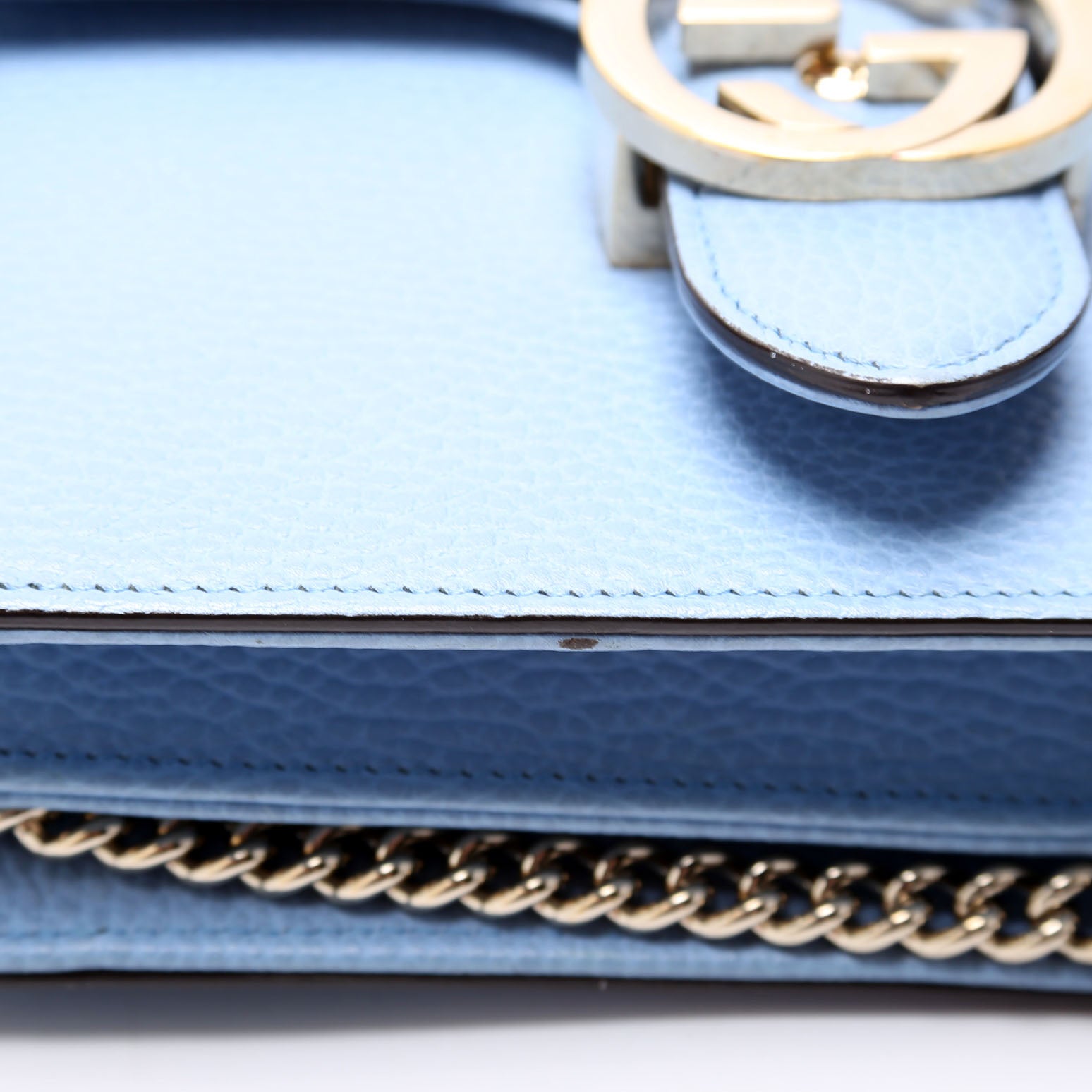 510304 Interlocking Small Crossbody Light Blue