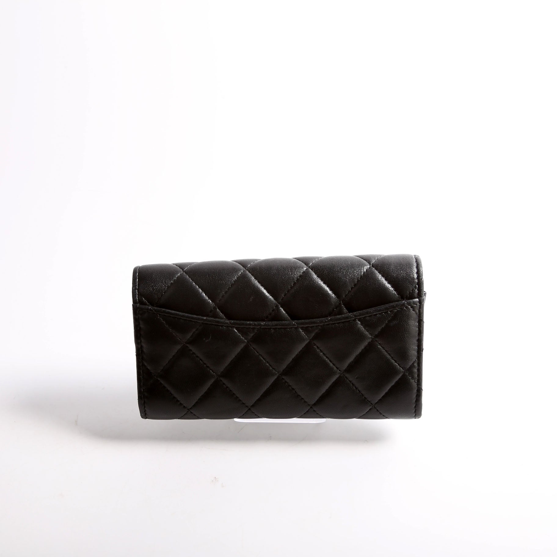 Classic Flap Wallet Long Lambskin Black