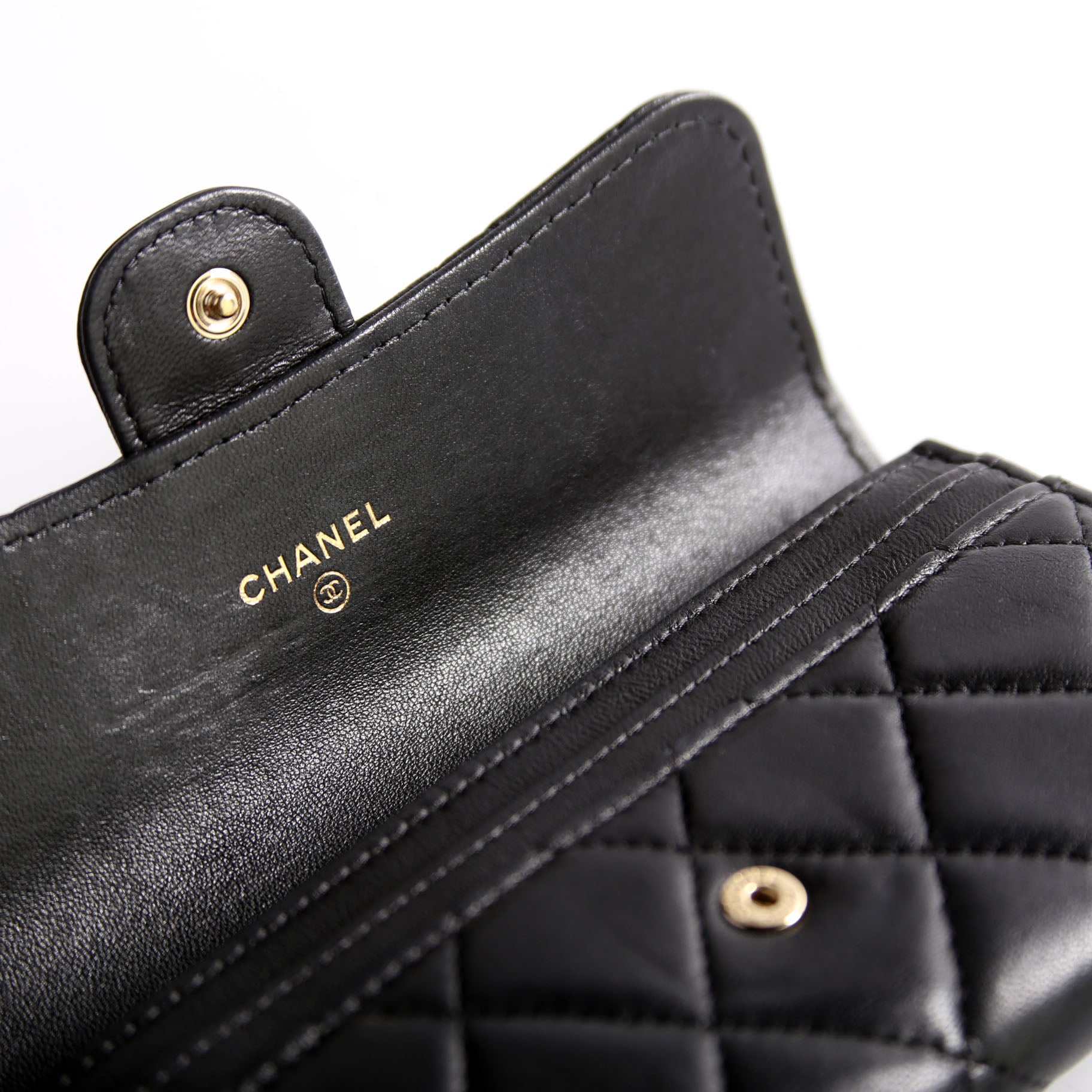 Classic Flap Wallet Long Lambskin Black