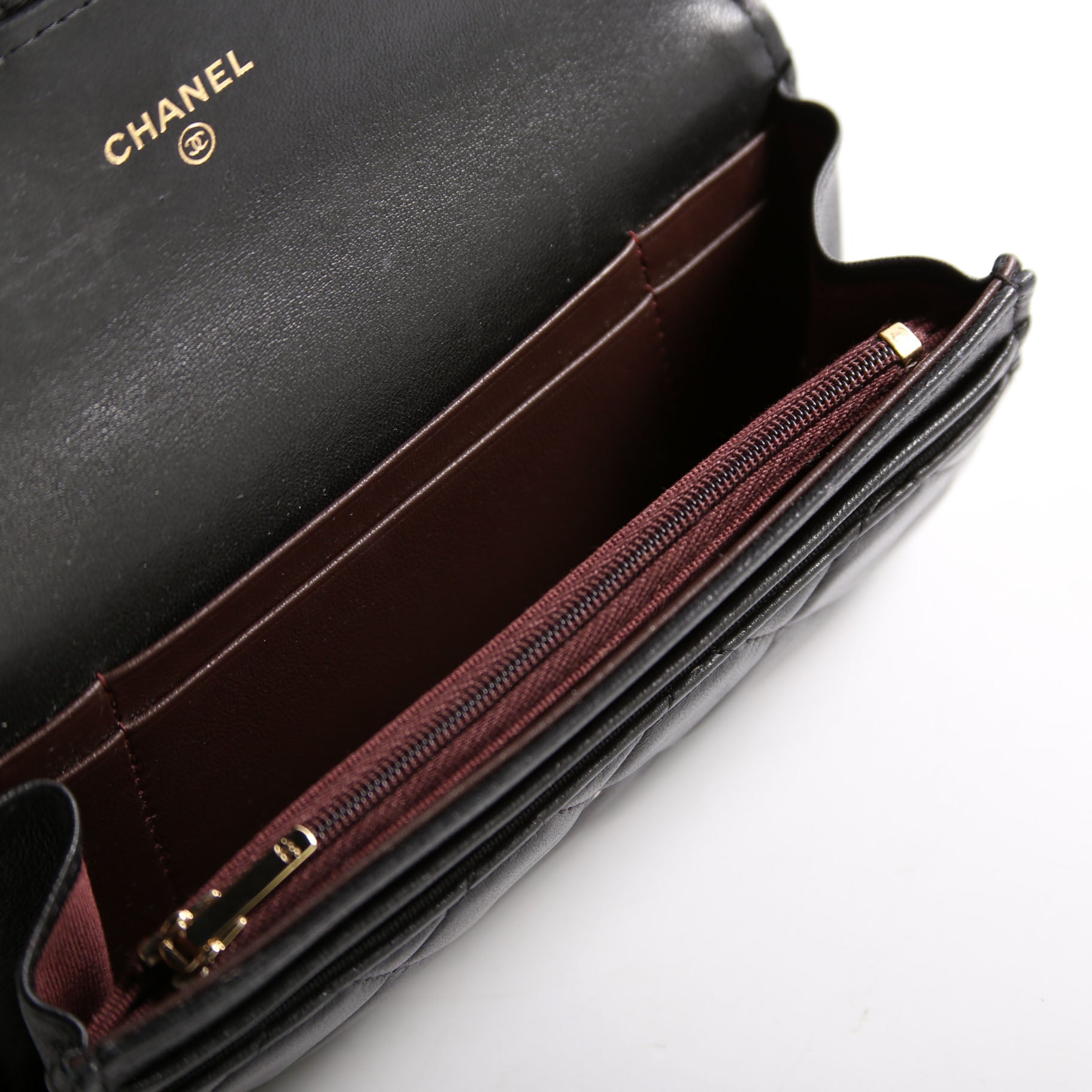 Classic Flap Wallet Long Lambskin Black