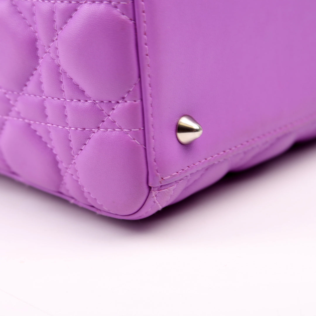 Lady Dior Medium Lambskin Purple