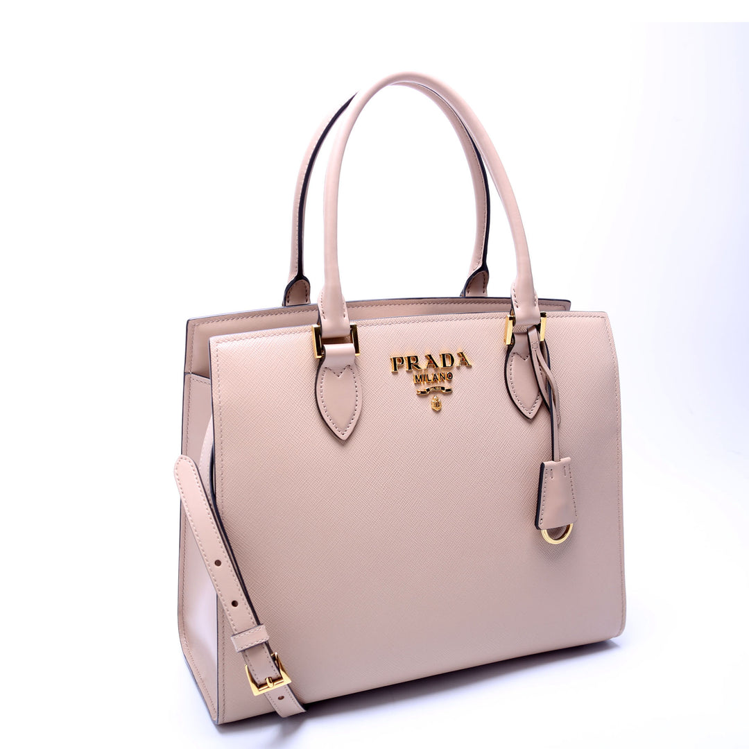 Convertible Open Tote Saffiano Tan