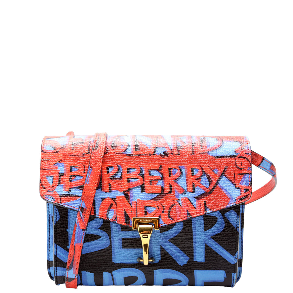 4072491 Graffiti Leather Macken Crossbody Red/Blue
