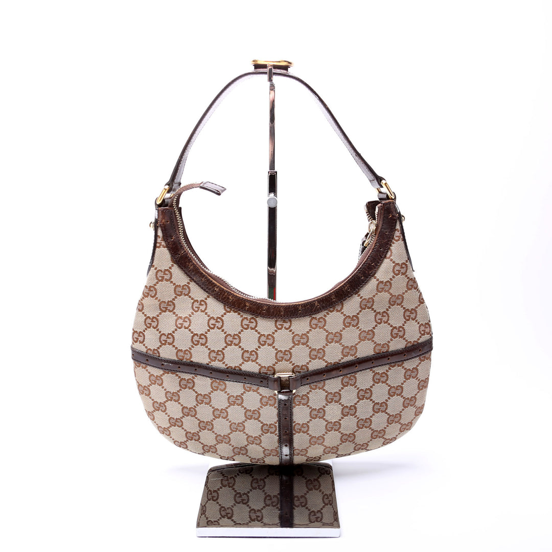 114369 GG Supreme Web Reins Hobo Brown