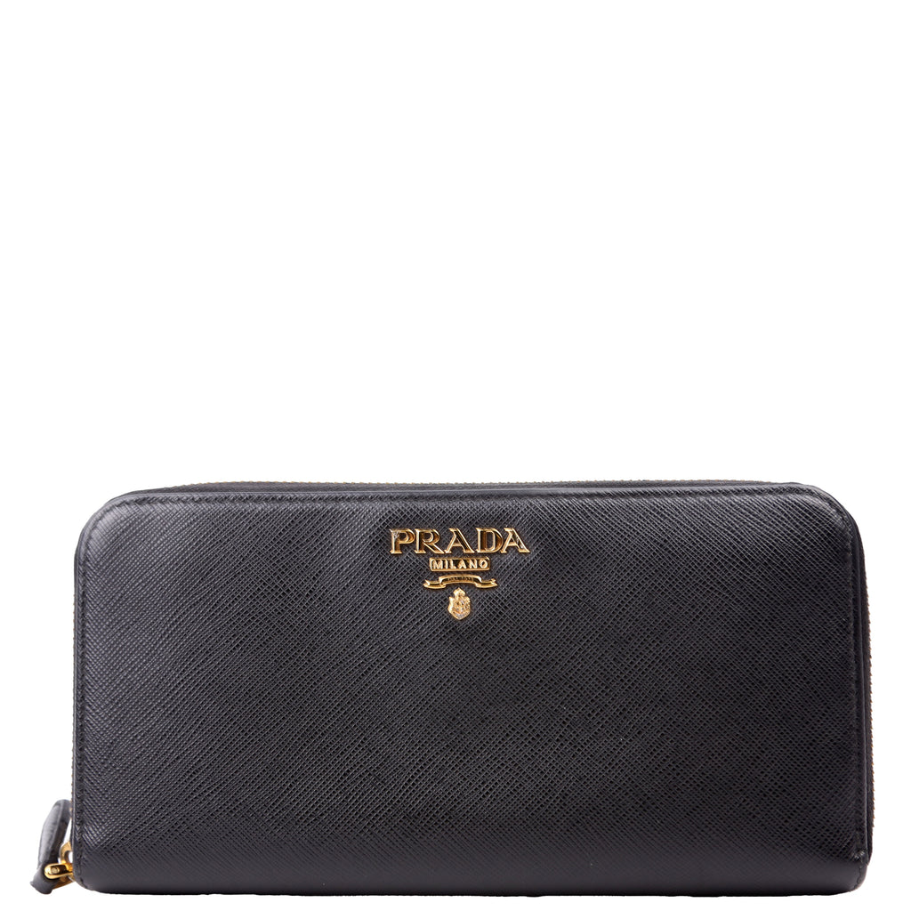 Saffiano Zip Around Wallet Black