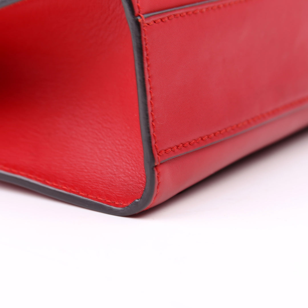 409487 Padlock Smooth Leather Red