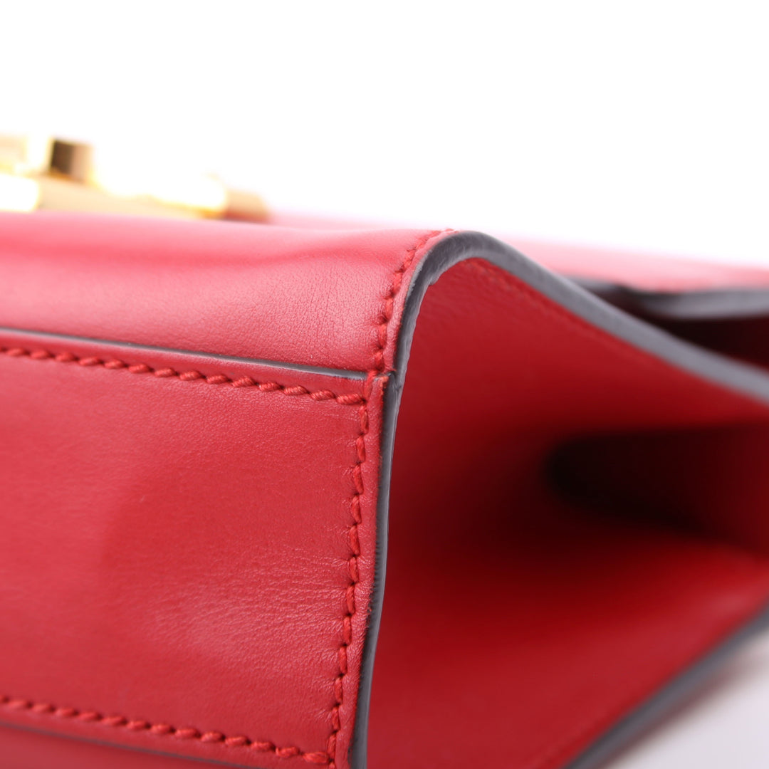 409487 Padlock Smooth Leather Red