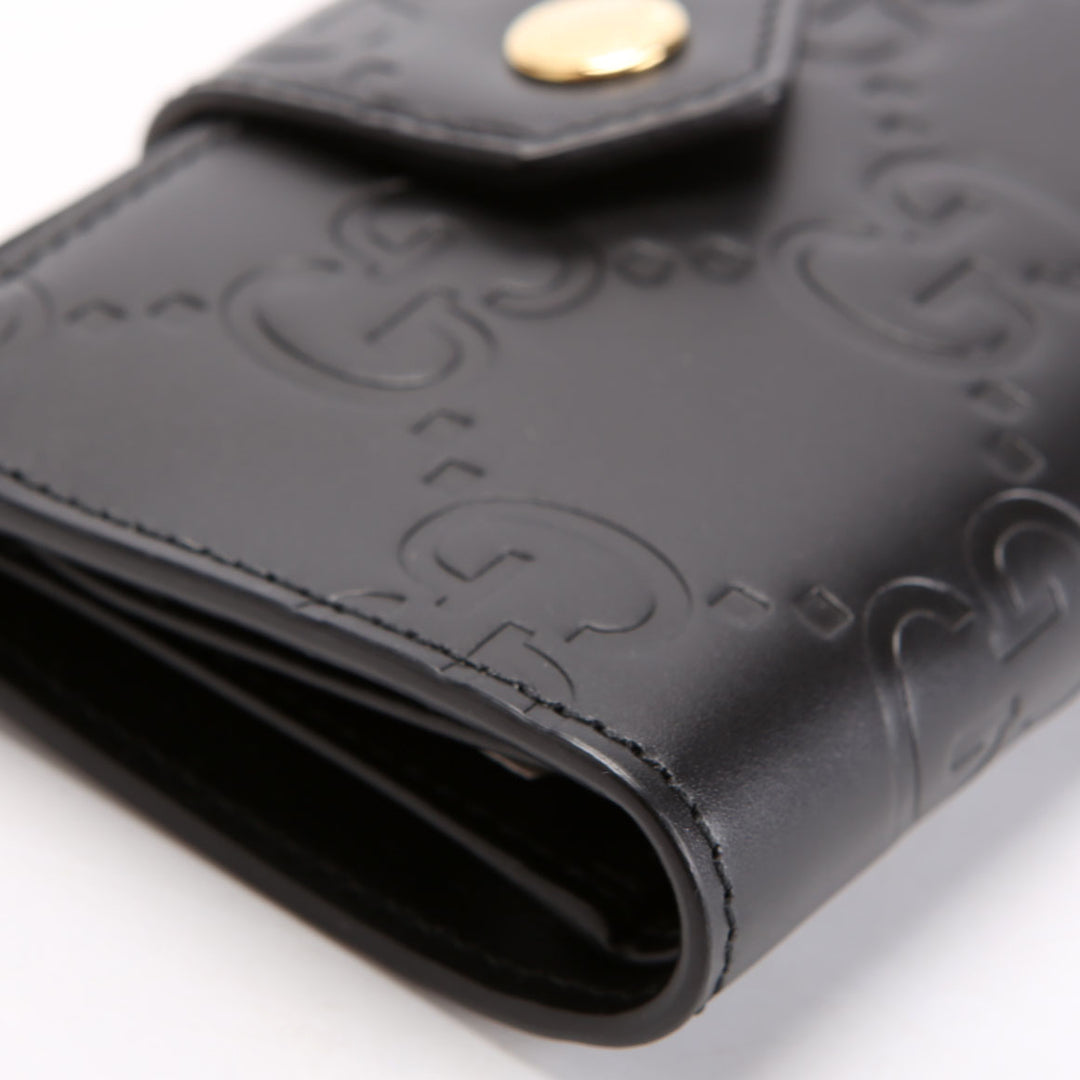 790131 Jumbo GG Leather Medium Bifold Wallet Black