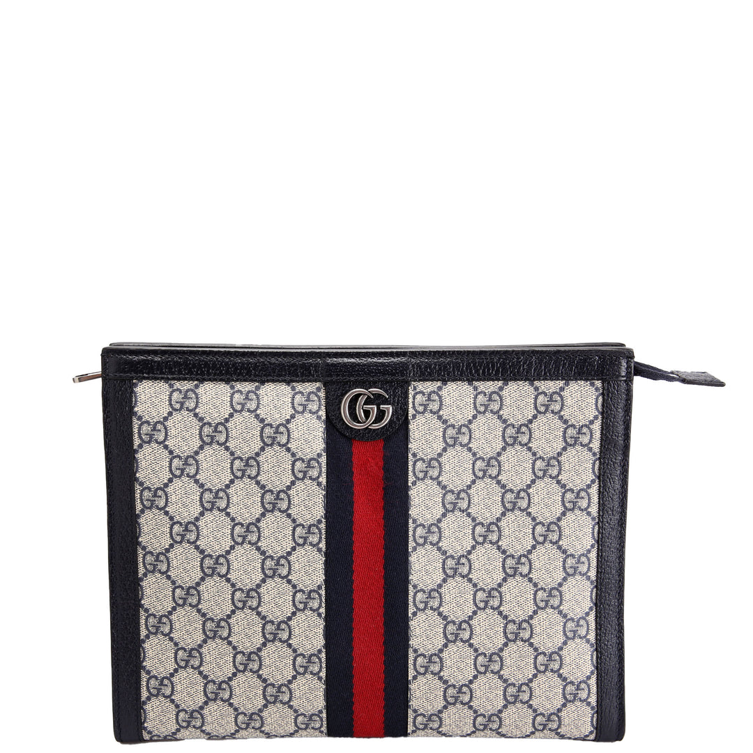 625549 GG Supreme Ophidia Zip Pouch Navy