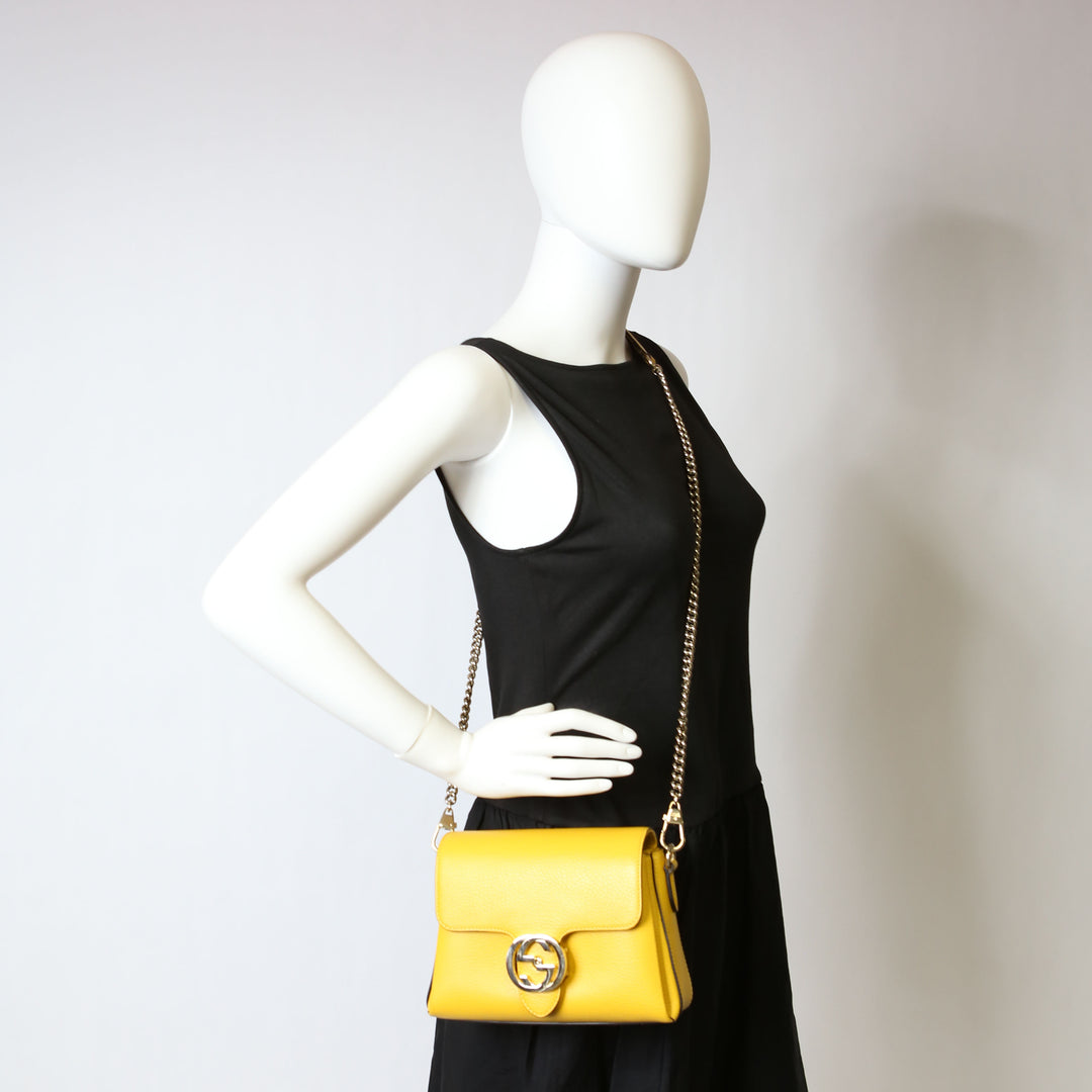 607720 Interlocking Small Crossbody Yellow