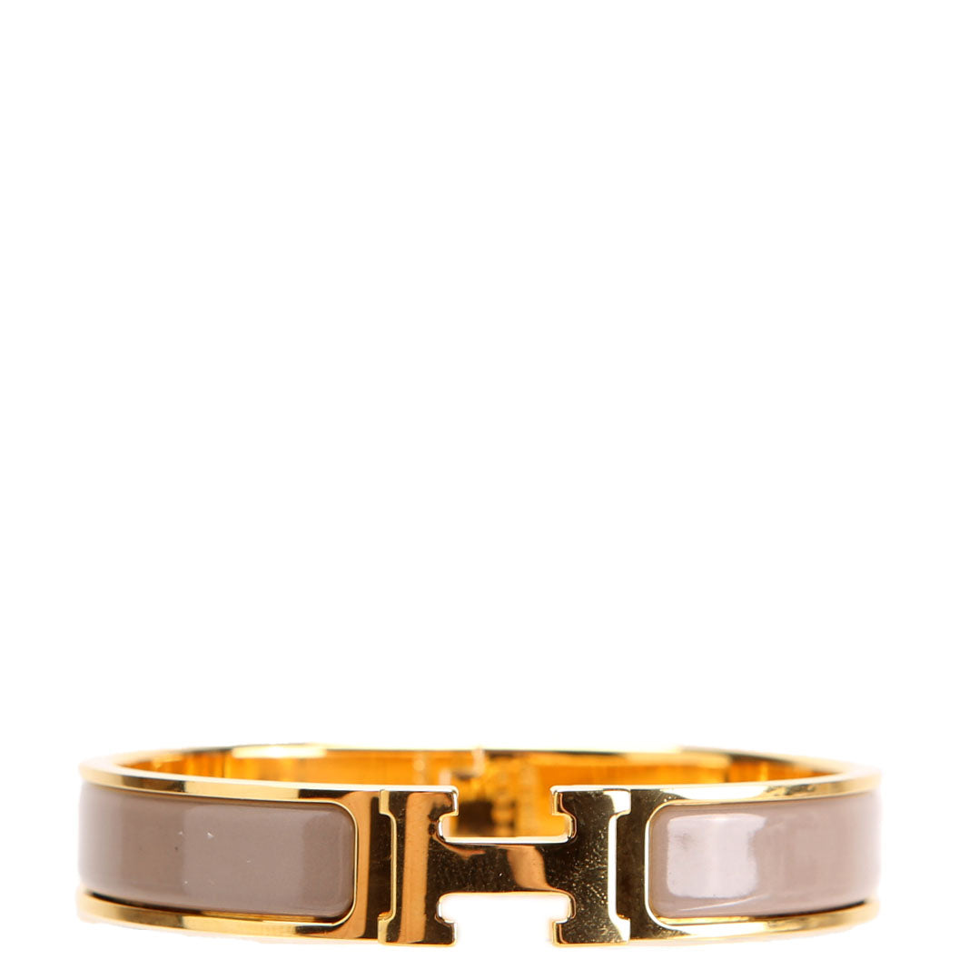 Clic Clac Narrow GM Bracelet Gold/Taupe display picture 2