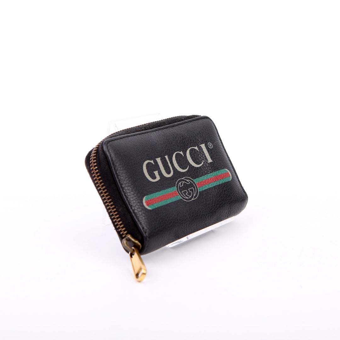496319 Logo Zip Card Case Black