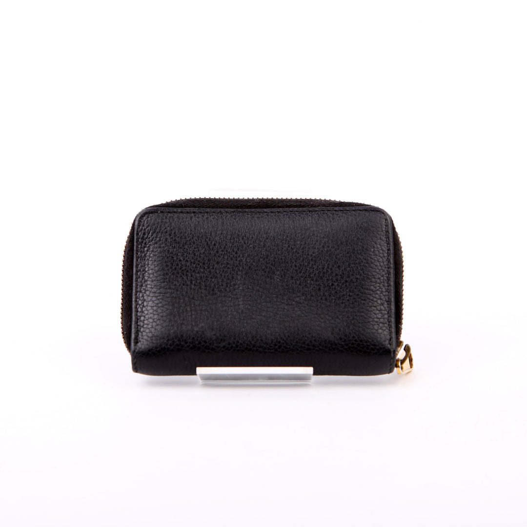 496319 Logo Zip Card Case Black
