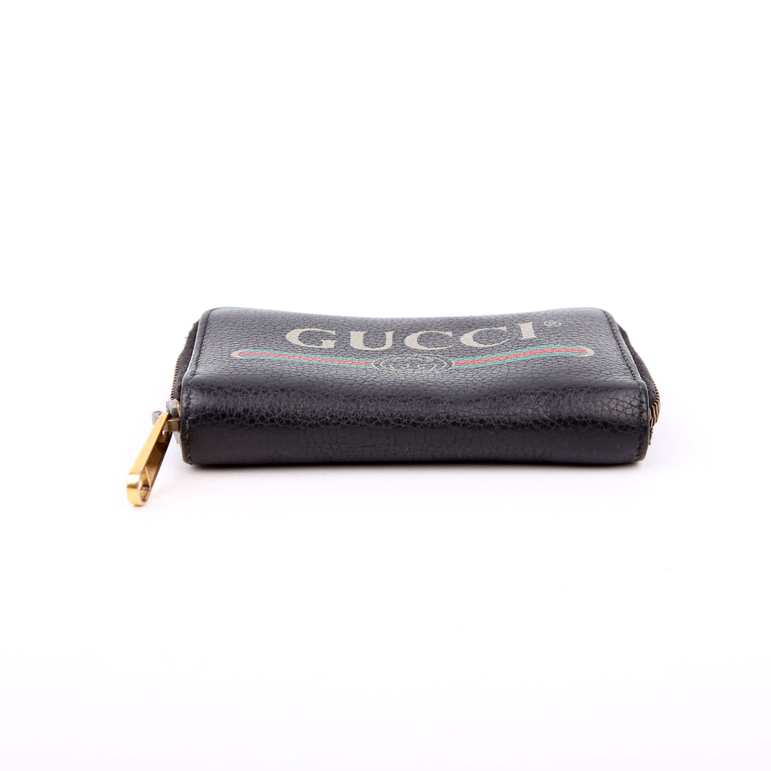 496319 Logo Zip Card Case Black