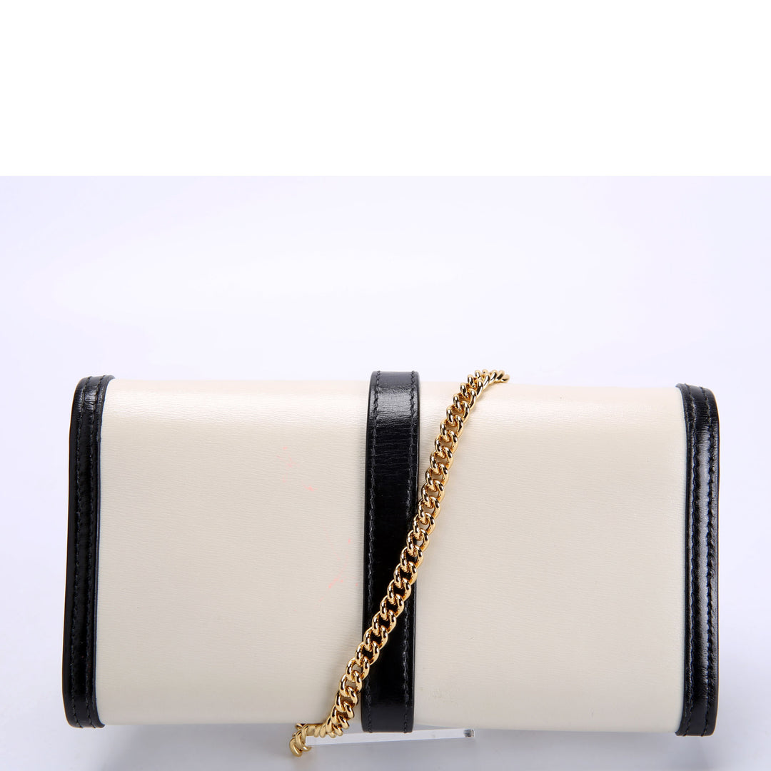 652681 Jackie 1961 Chain Wallet Black/Ivory