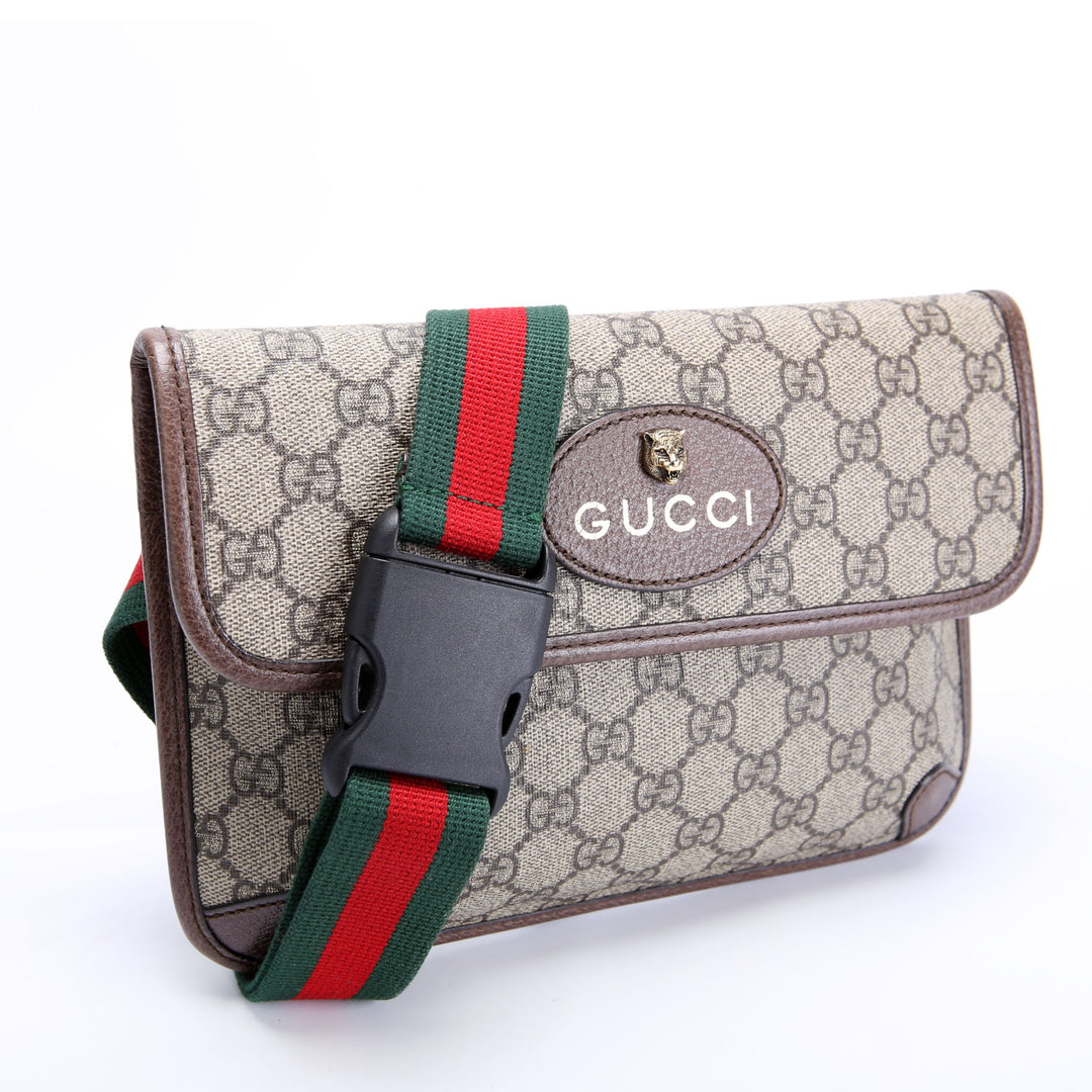 493930 GG Supreme Neo Web Belt Bag Brown