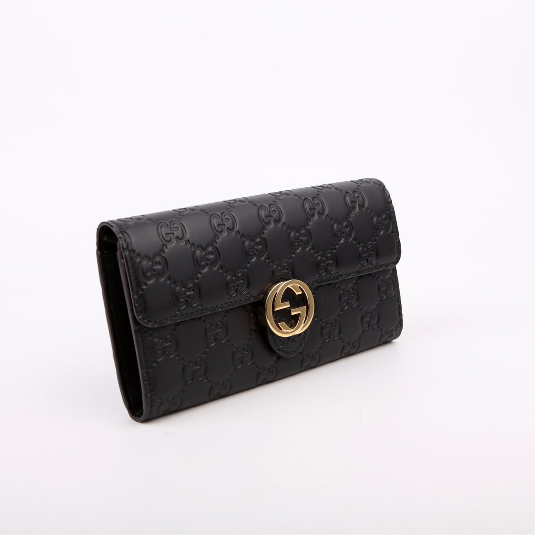 369663 Icon Guccissima Wallet Black