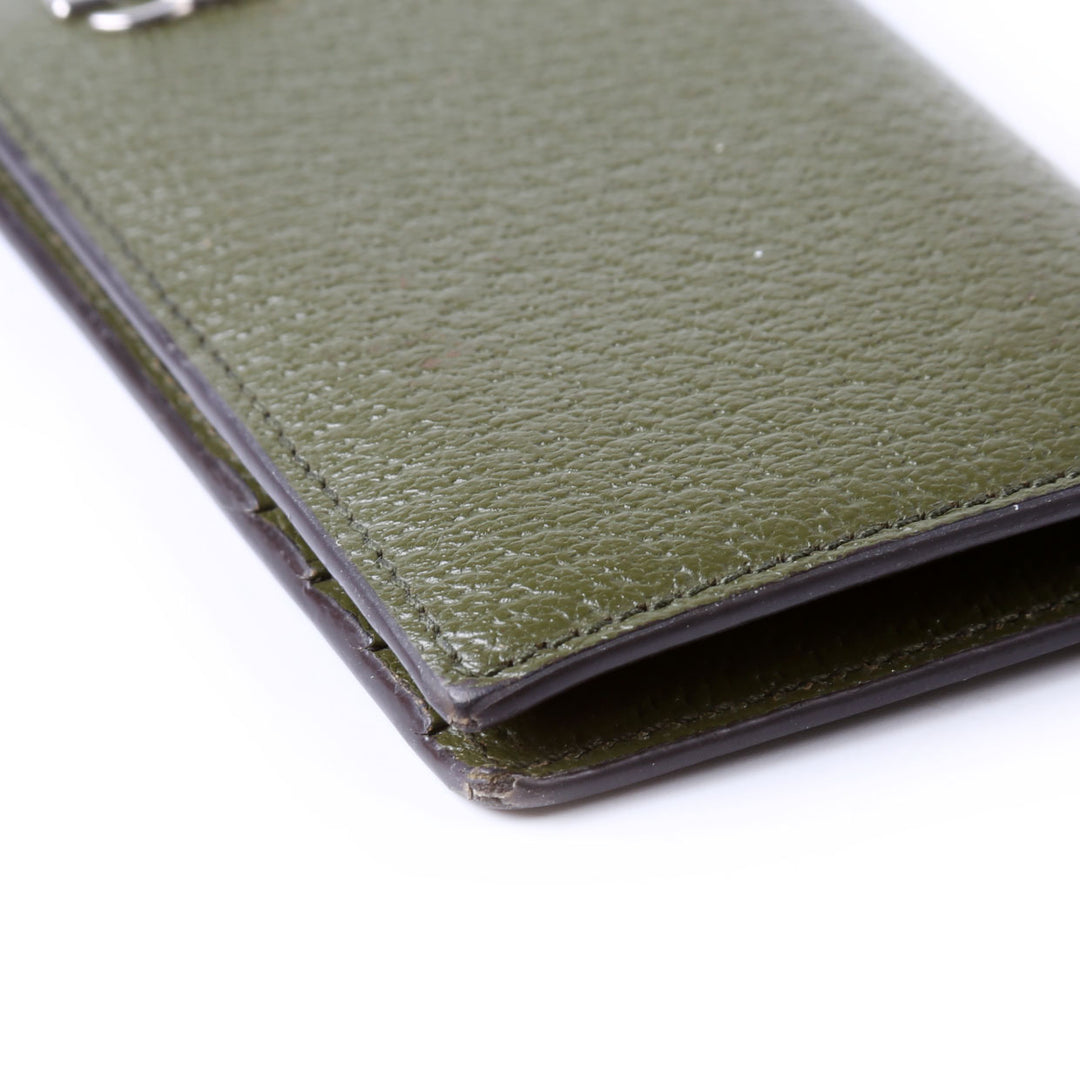 734944 GG Marmont Card Case Leather Green