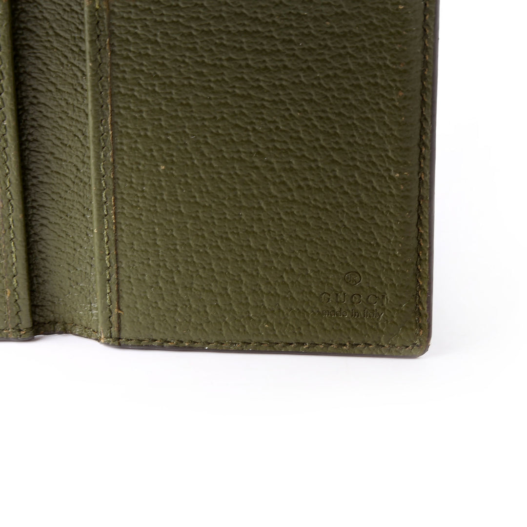 734944 GG Marmont Card Case Leather Green
