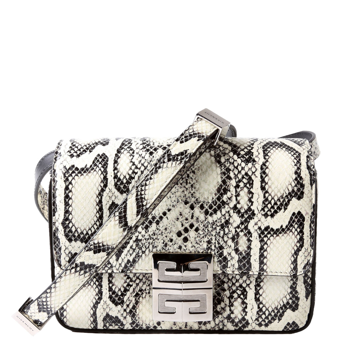 4G Mini Crossbody Bag Snakeskin Ivory/Black
