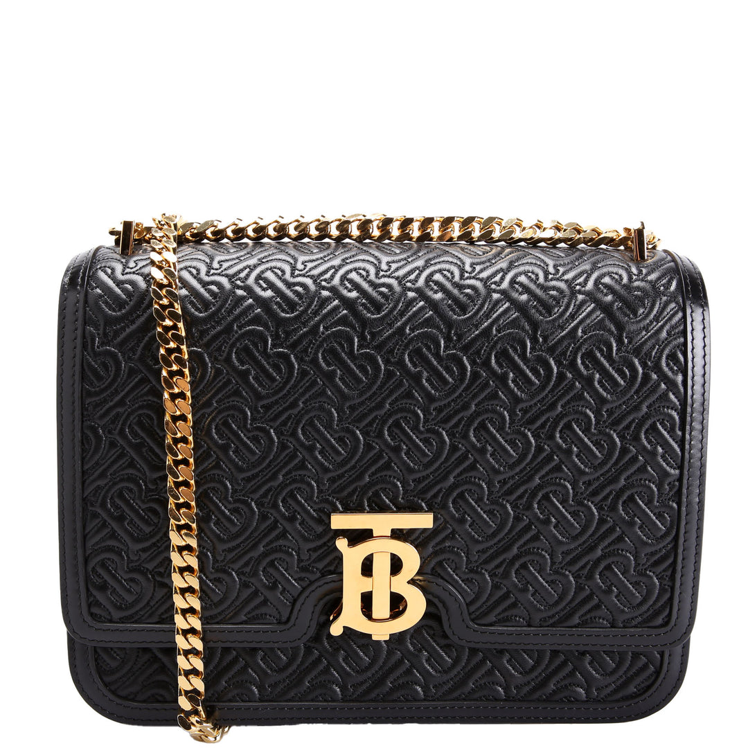 TB Monogram Shoulder Bag Medium Black