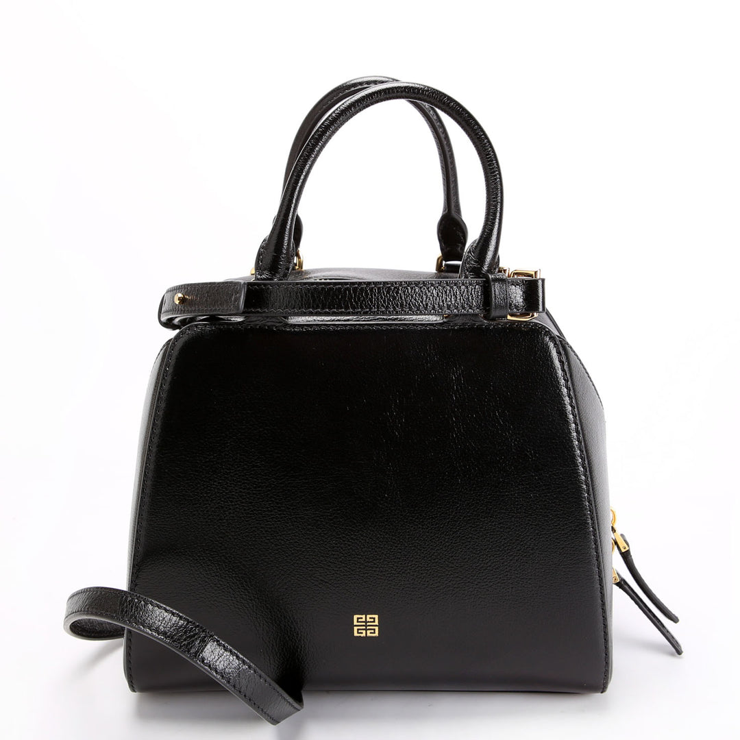 Antigona Mini Cube Tumbled Buffalo Leather Crossbody Black